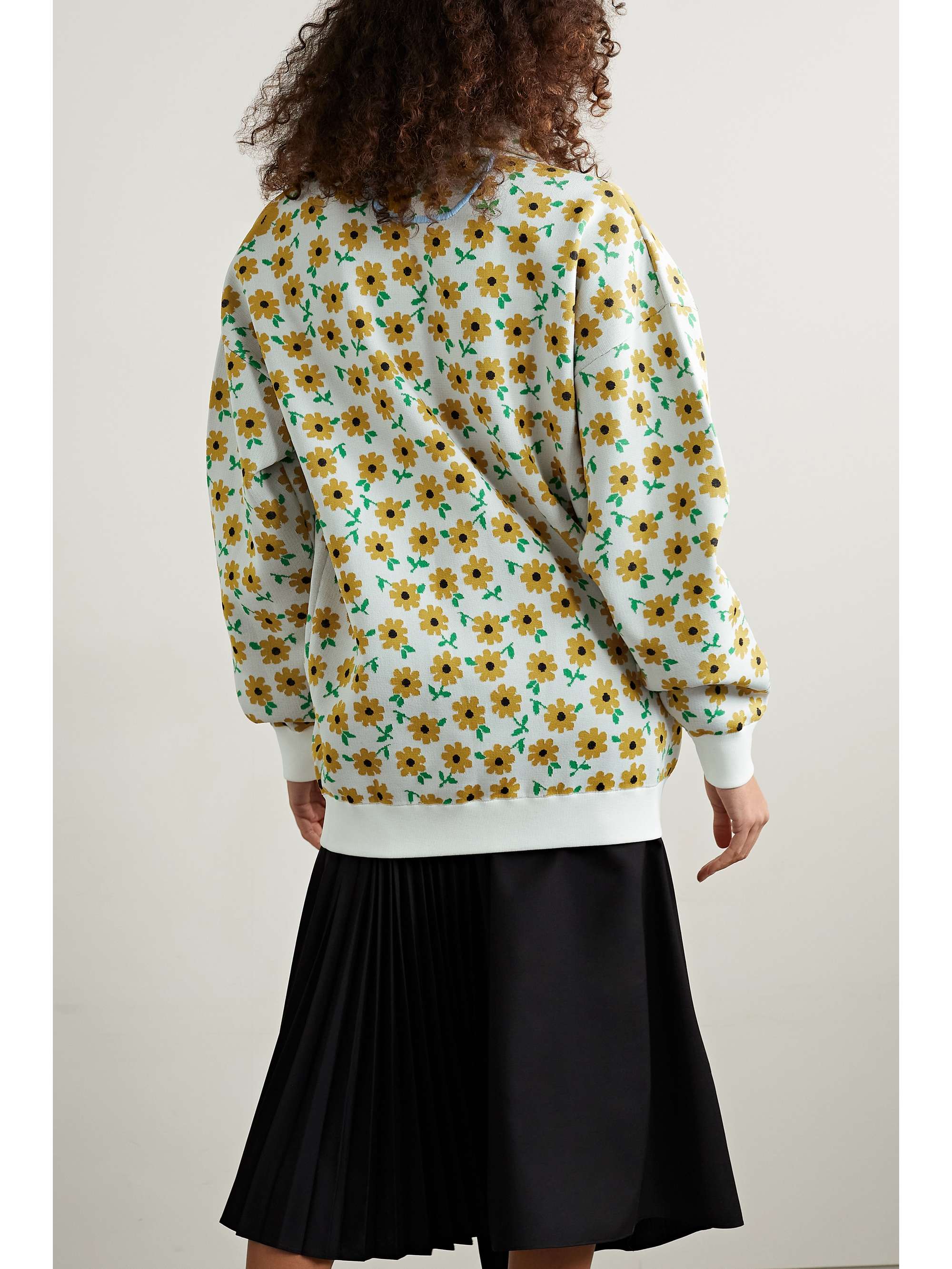 TIBI Oversized floral-jacquard sweatshirt