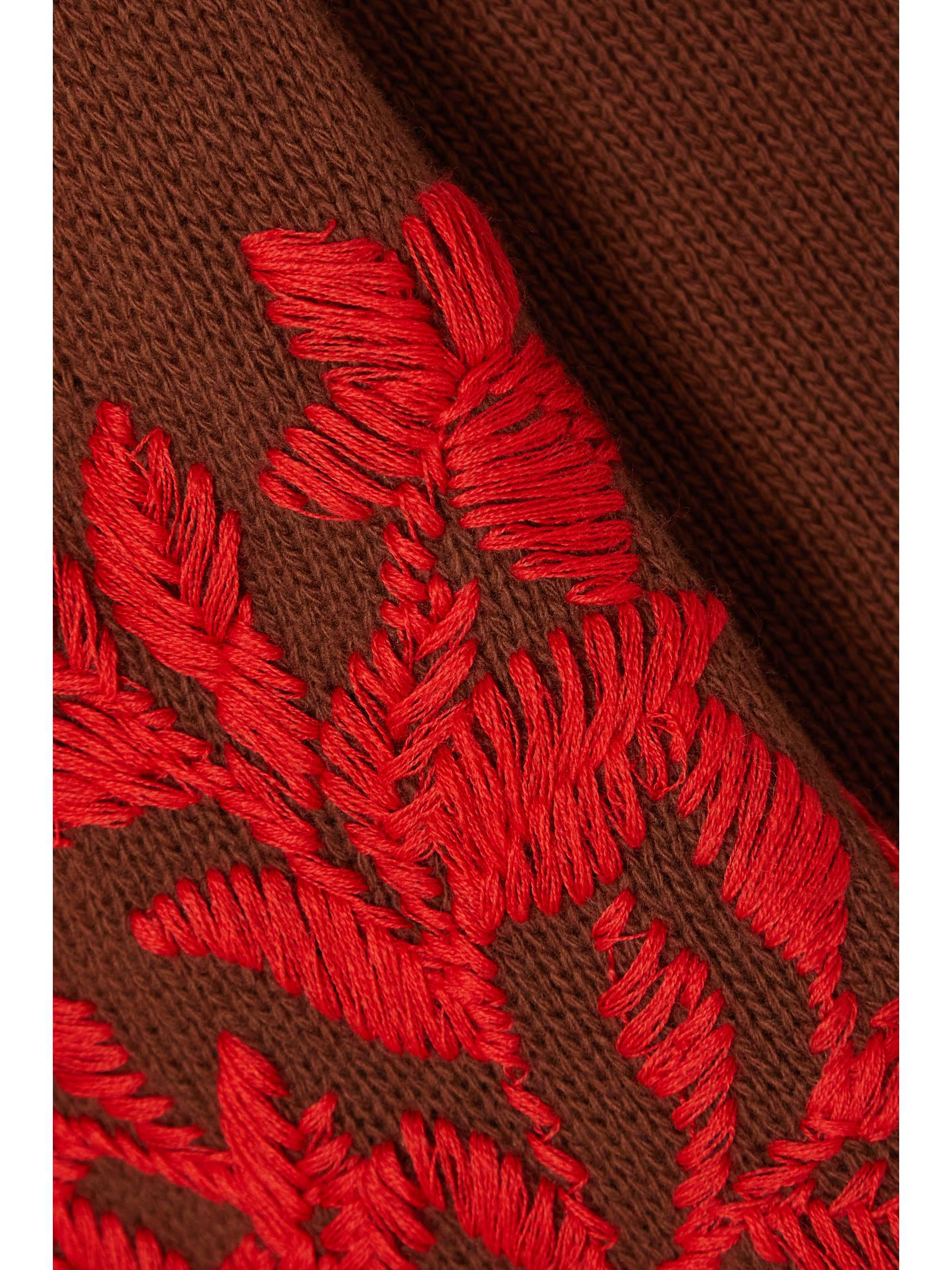 VALENTINO GARAVANI Fringed embroidered wool poncho