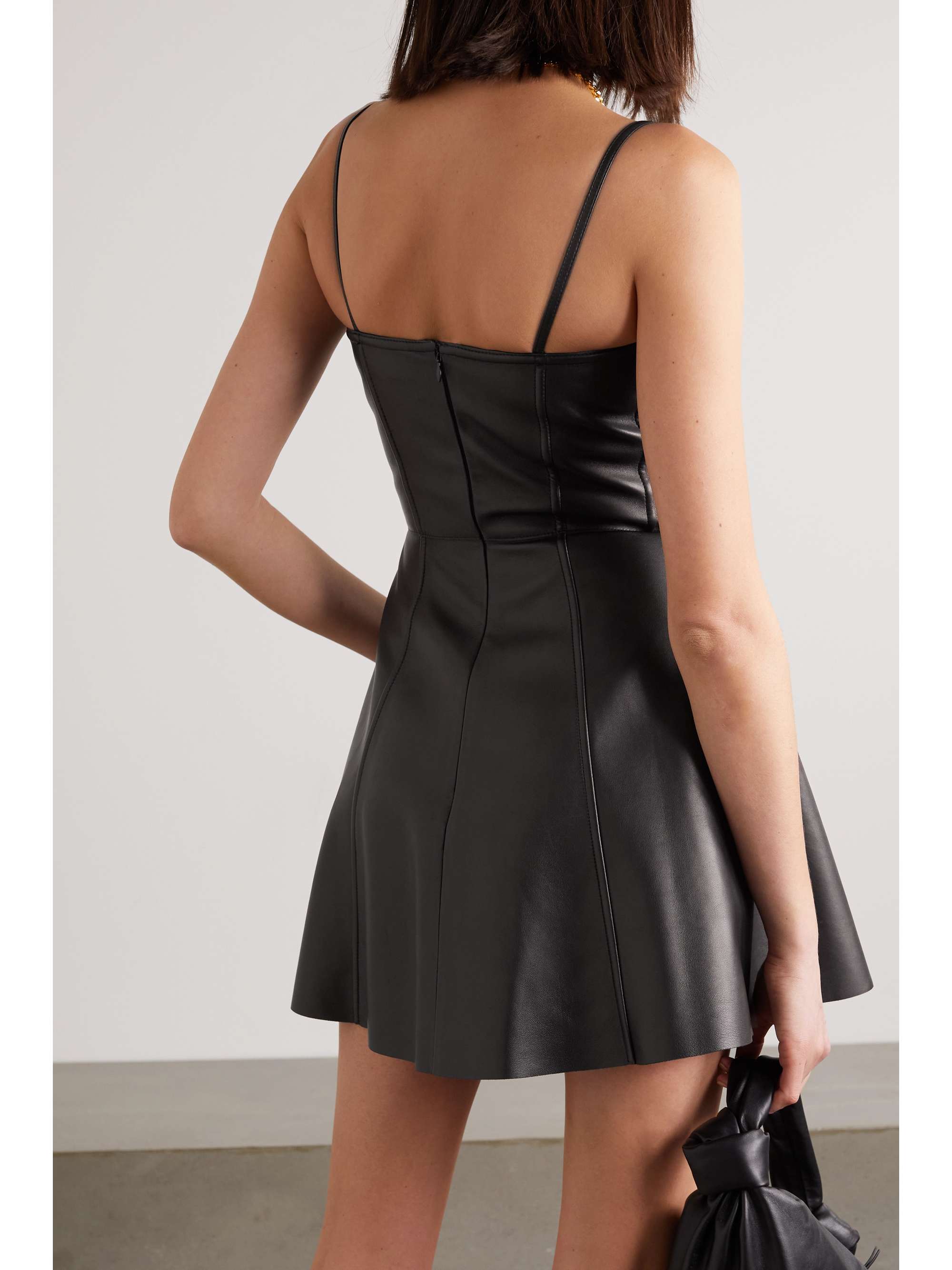 VALENTINO GARAVANI Embellished leather mini dress