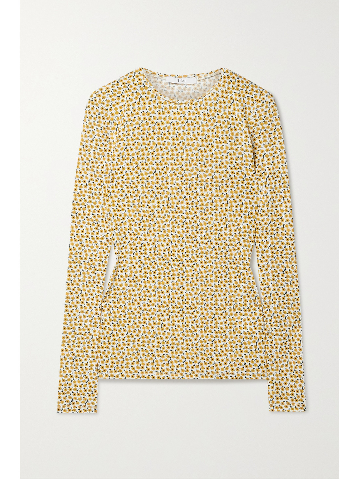 Tibi Floral-print Stretch-jersey Top
