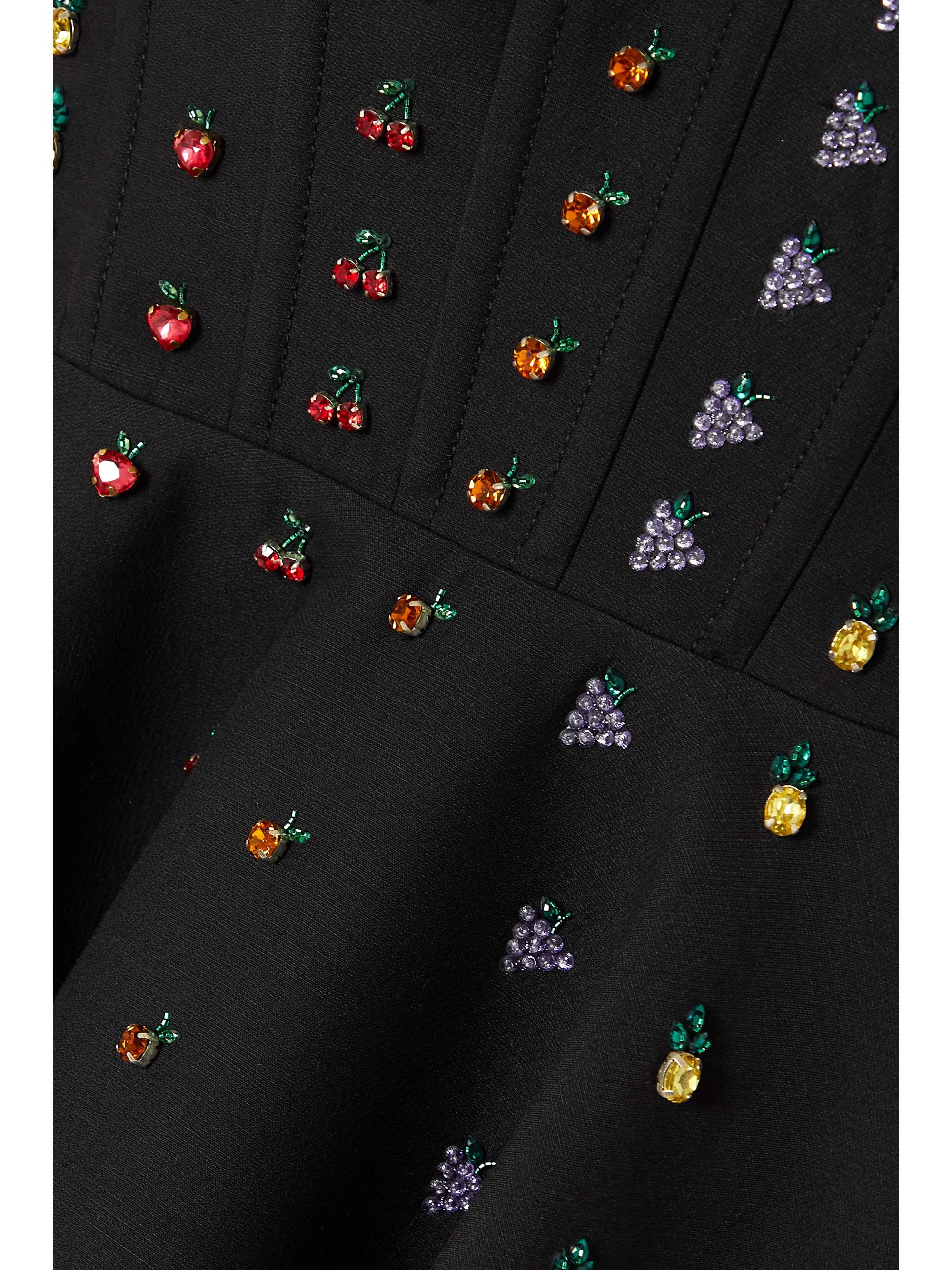 VALENTINO GARAVANI Strapless crystal-embellished wool and silk-blend mini dress
