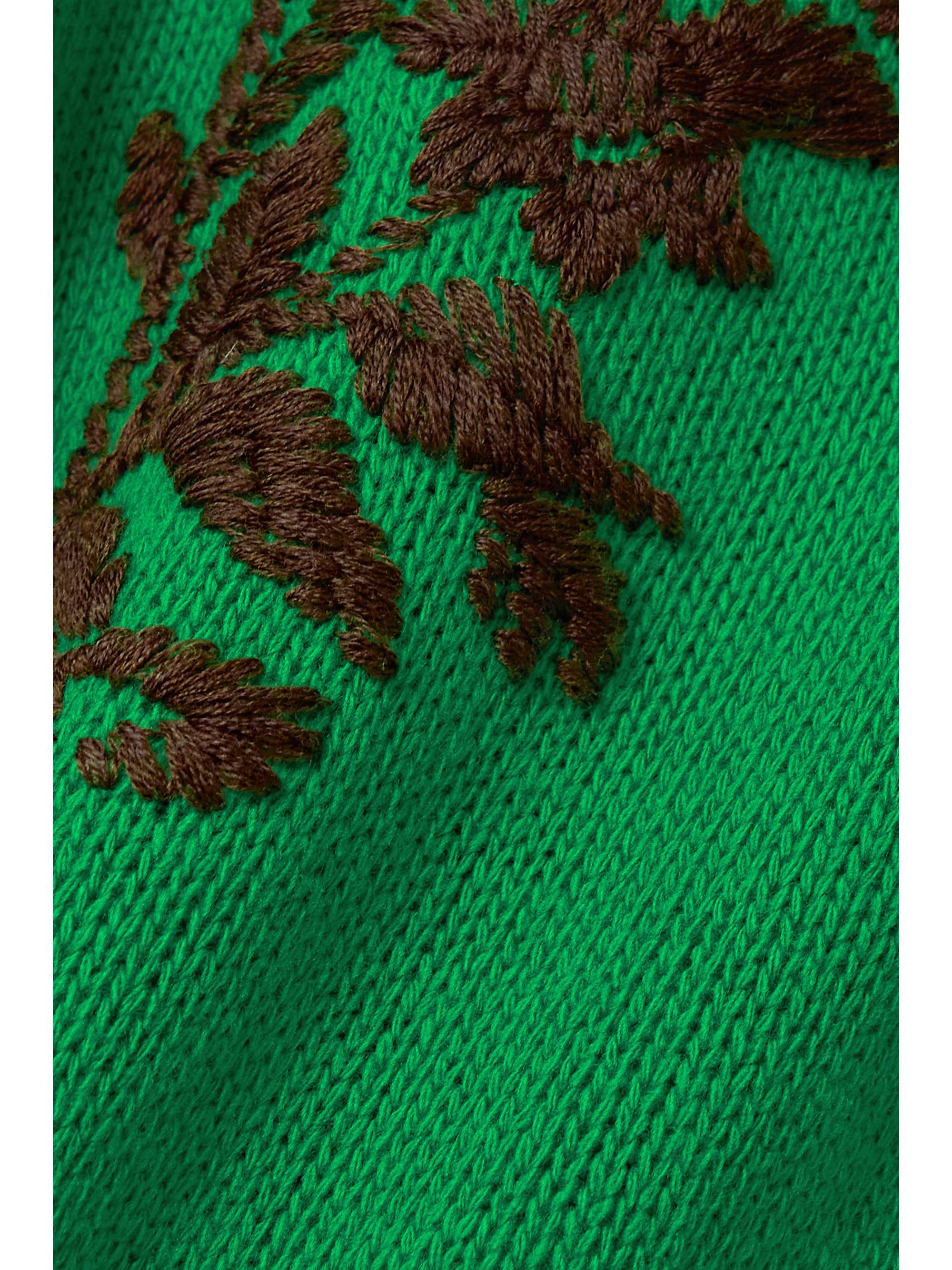 VALENTINO Fringed embroidered wool midi dress
