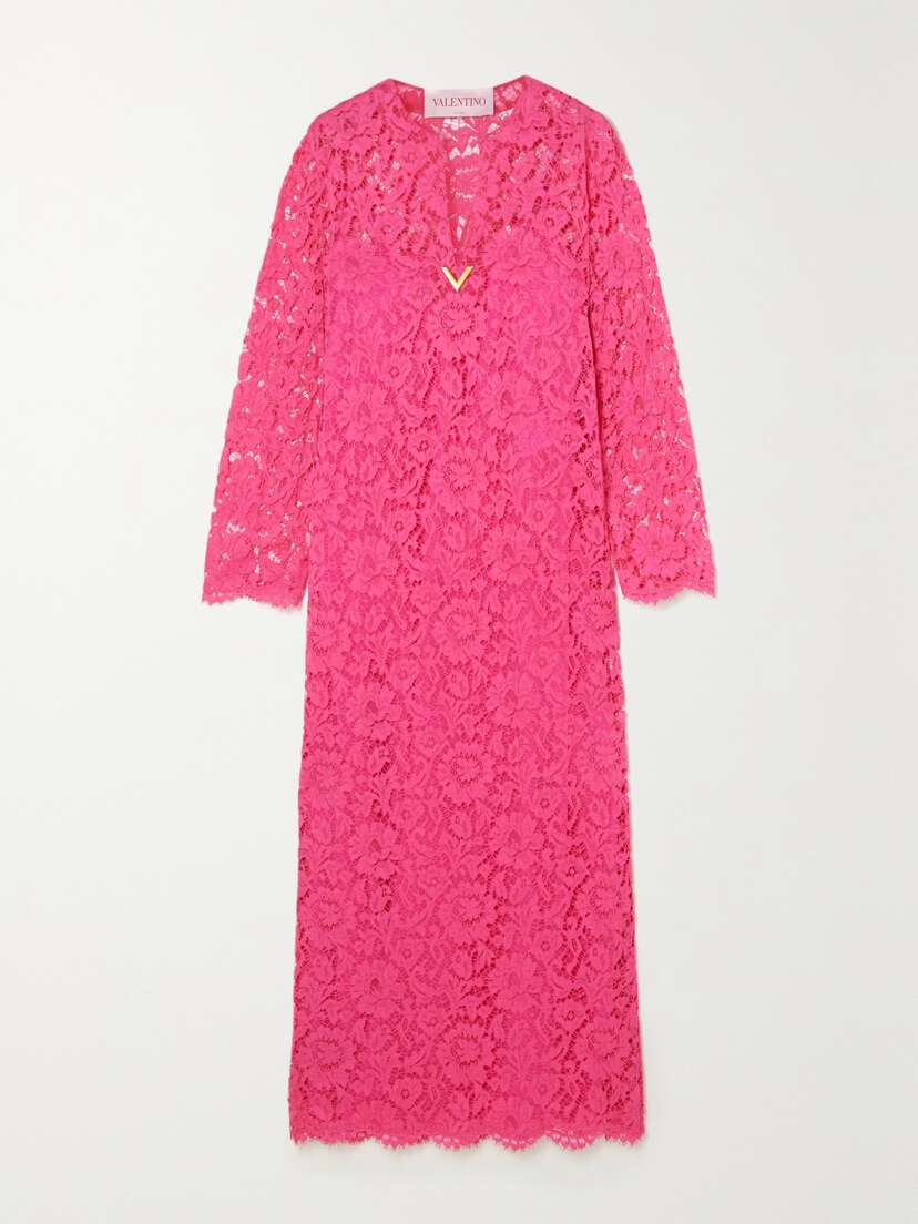 Valentino Garavani Embellished Corded Lace Midi Dress