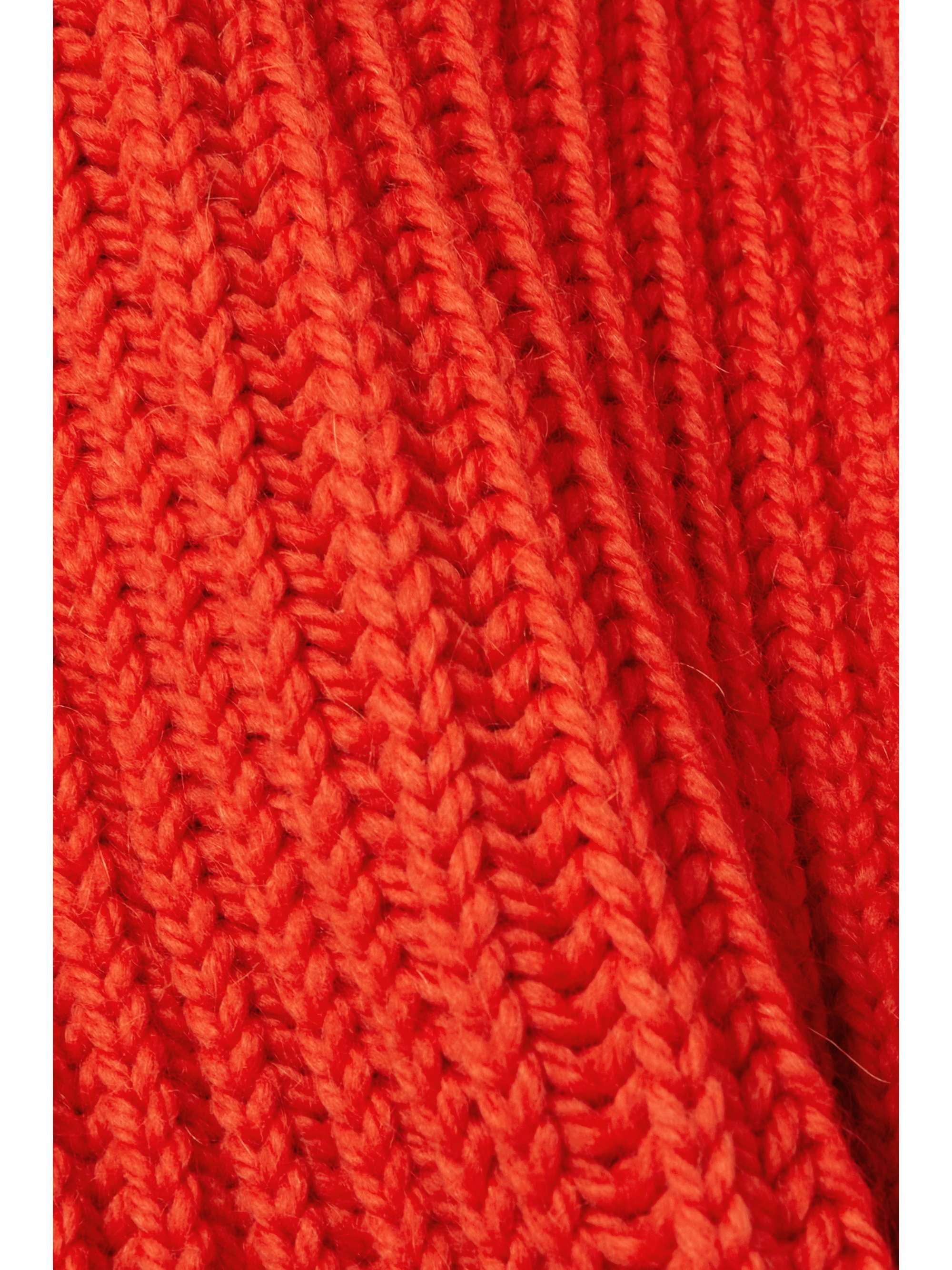 VALENTINO GARAVANI Oversized studded ribbed wool and mohair-blend tank
