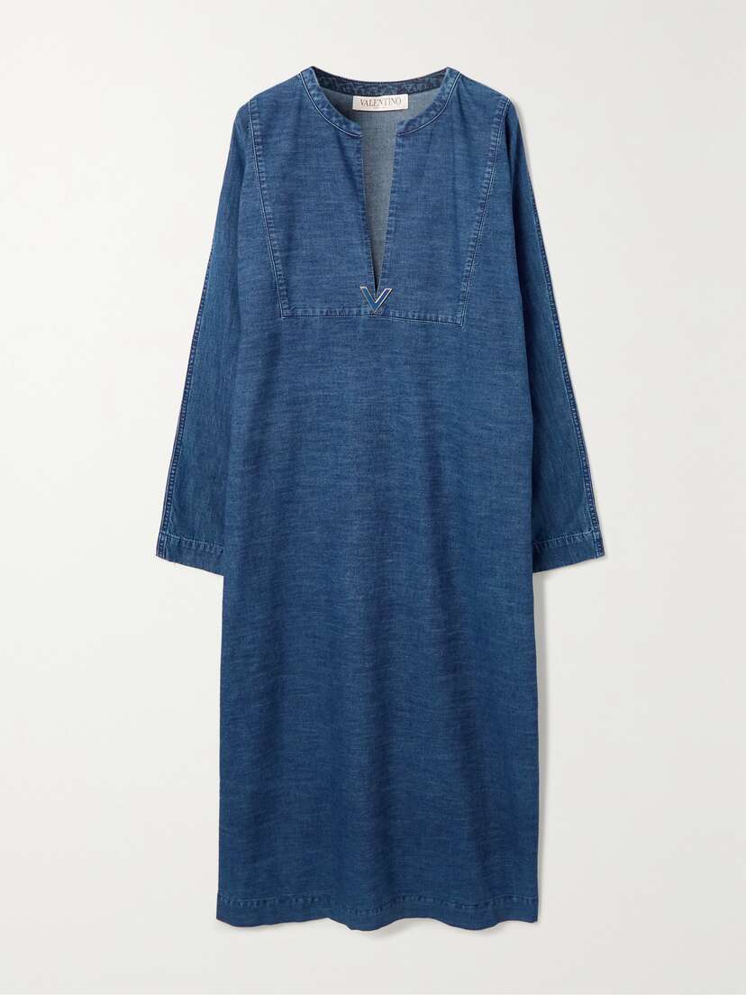 Valentino Garavani Embellished Denim Midi Dress