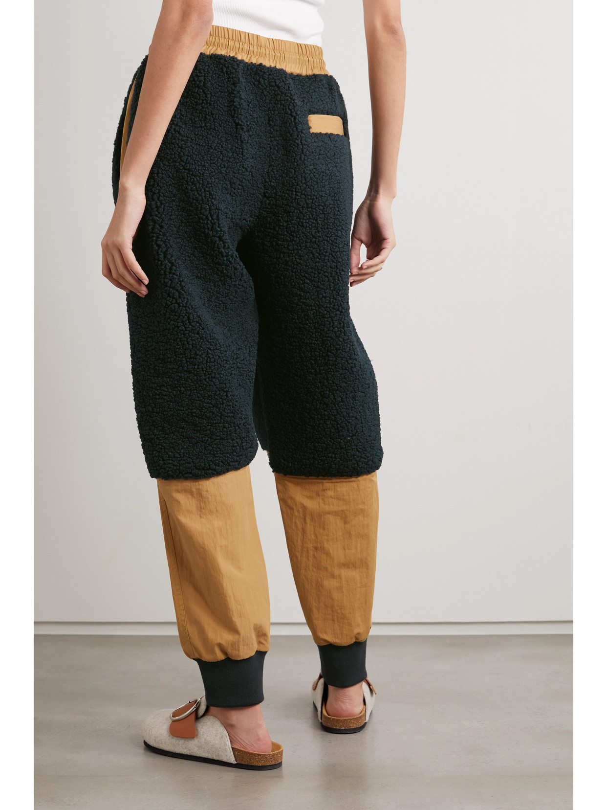 Jw Anderson Fleece-paneled Twill Tapered Track Pants In Blue