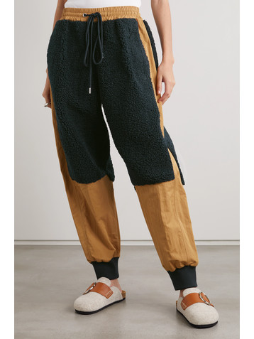 Jw Anderson Fleece-paneled twill tapered track pants