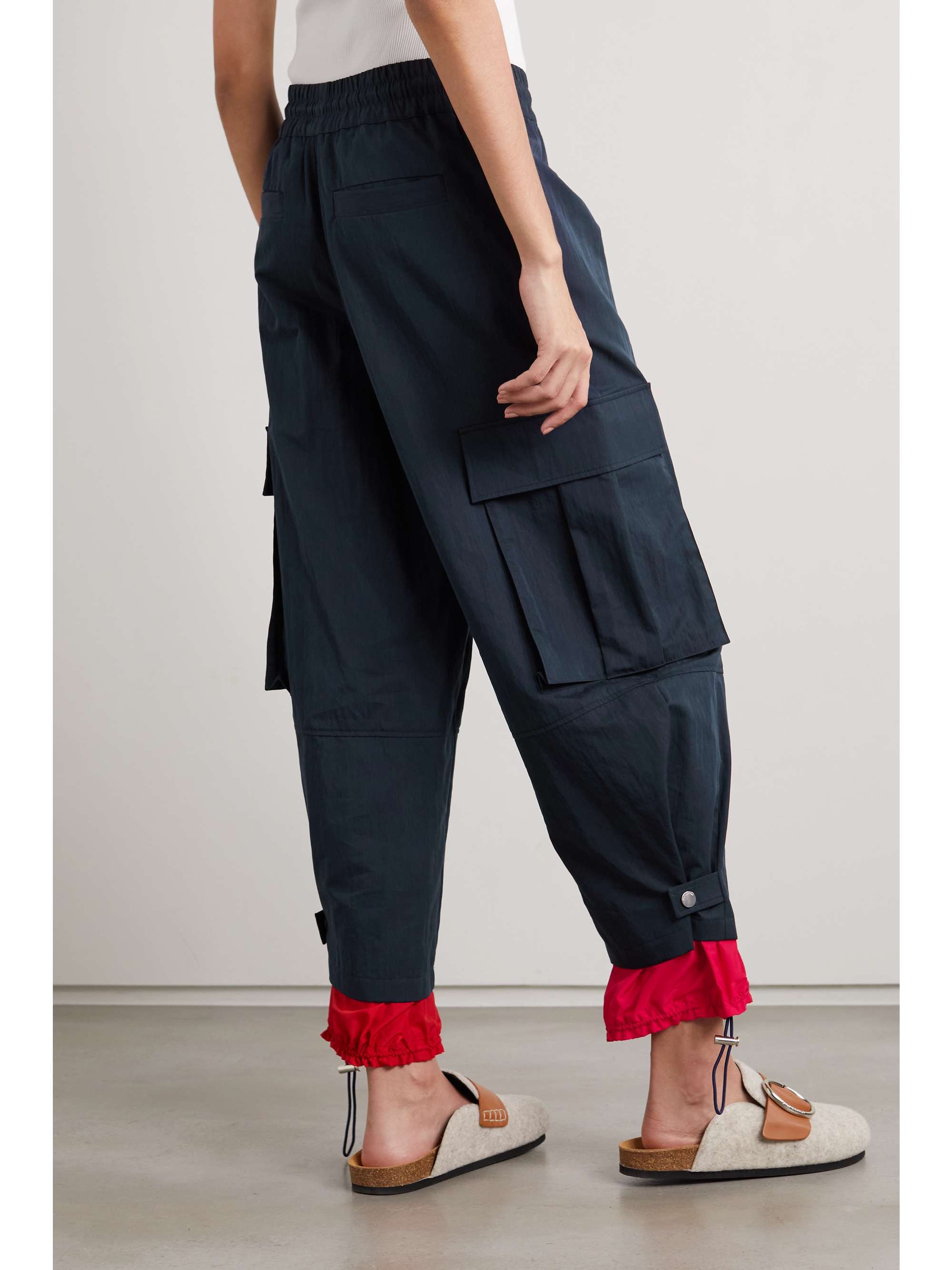 JW ANDERSON Embroidered twill and shell track pants