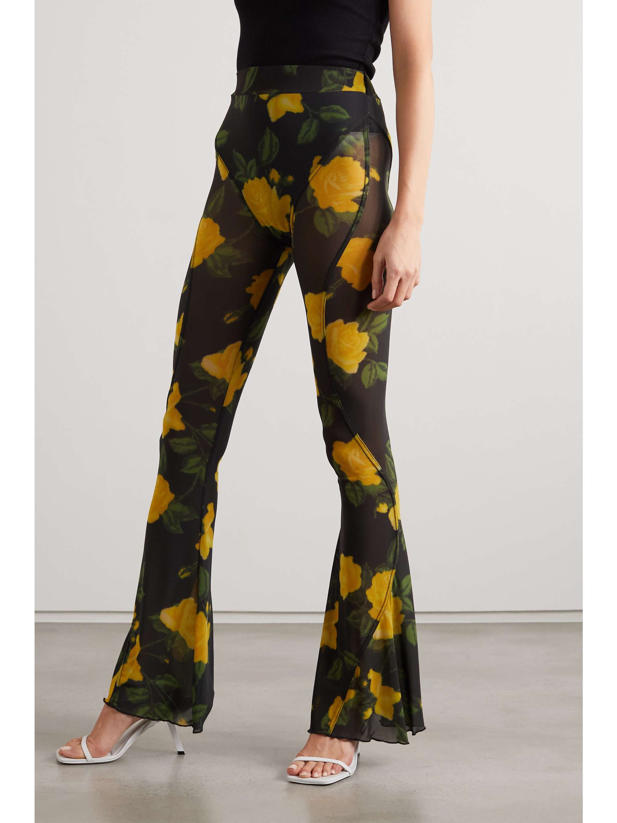yellow print pants