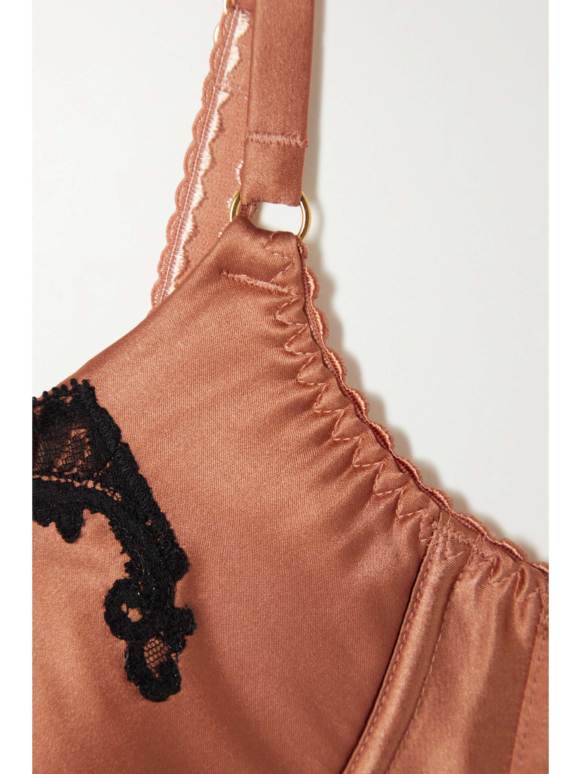 AGENT PROVOCATEUR Molly Leavers lace-trimmed stretch-silk satin underwired bra