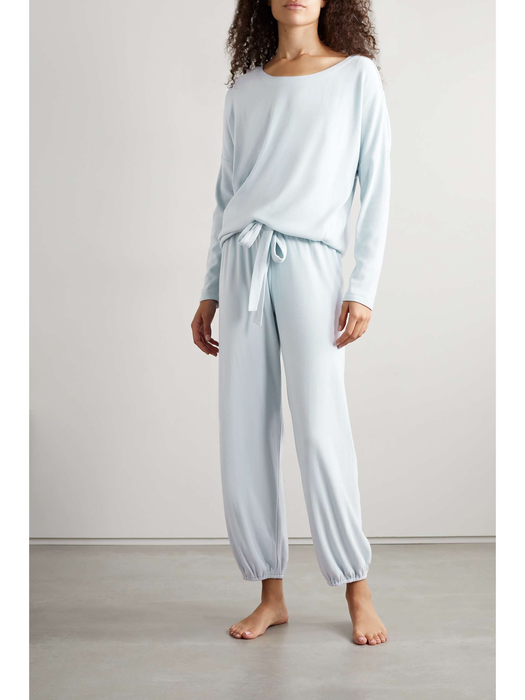 Light gray Stretch-modal jersey track 