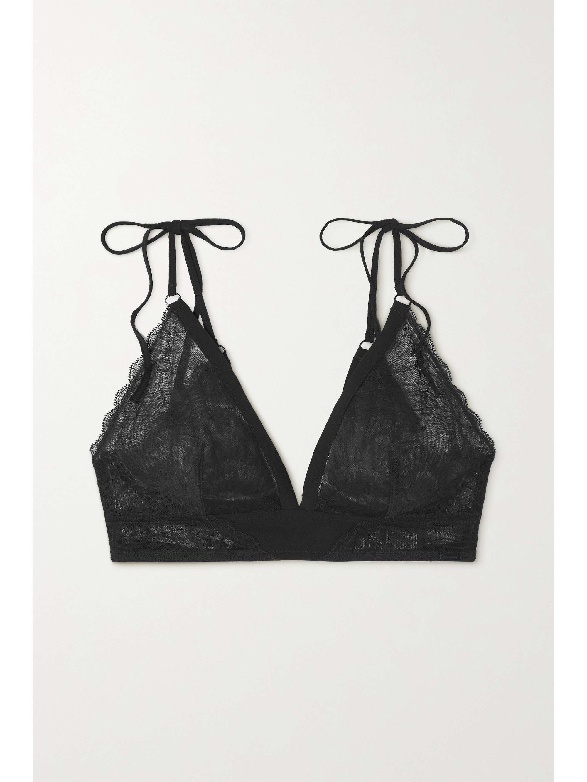 Geheugen Array Meetbaar Black CK Black tie-detailed stretch-lace soft-cup triangle bra | CALVIN  KLEIN | NET-A-PORTER