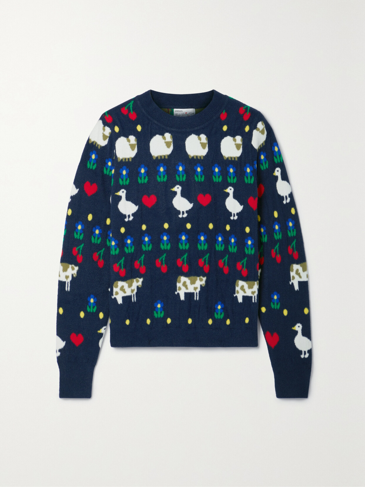 HVN DIANA BRUSHED INTARSIA-KNIT jumper