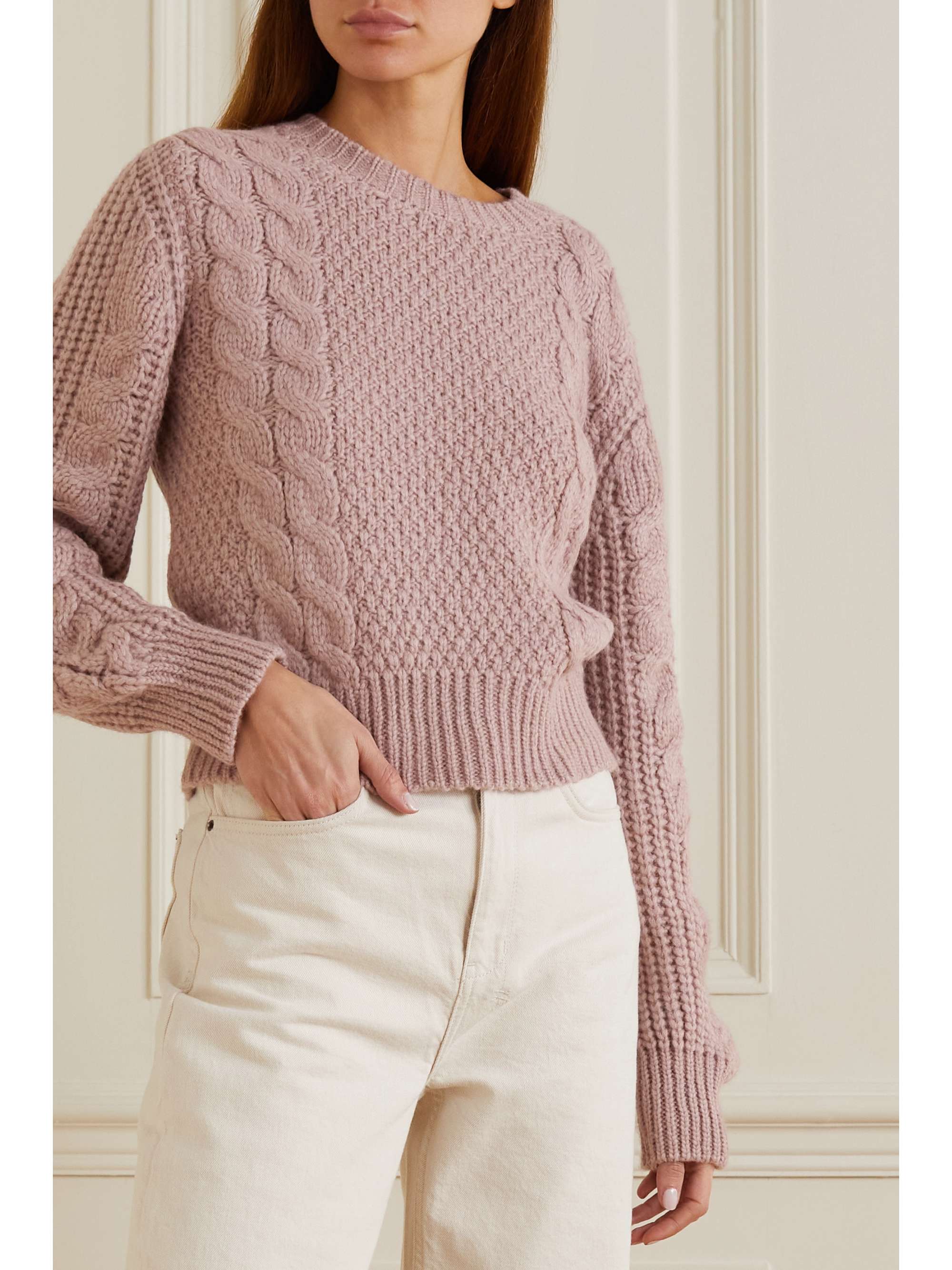 SKIN Aya cable-knit alpaca-blend sweater