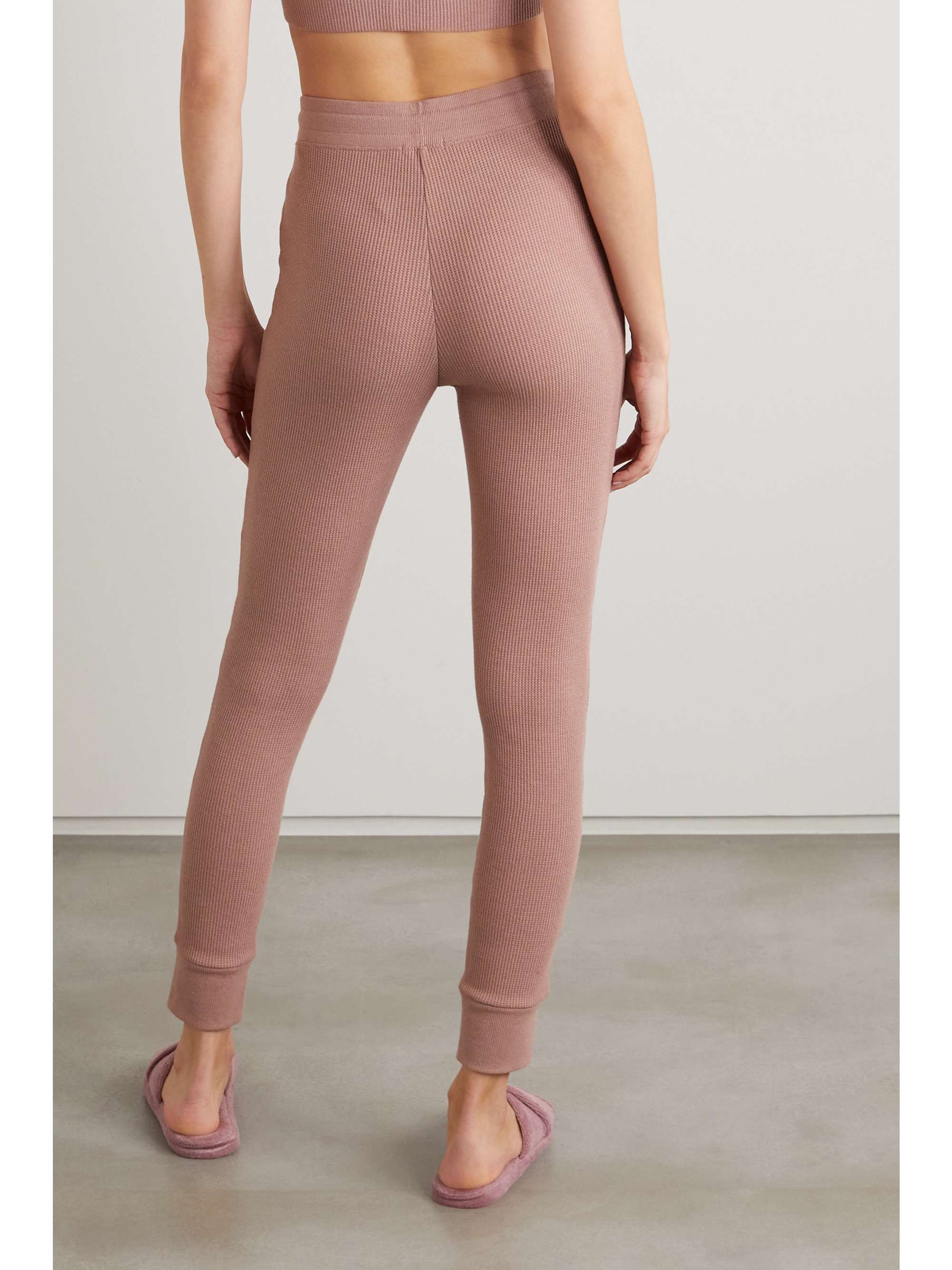 SKIN Leona waffle-knit track pants
