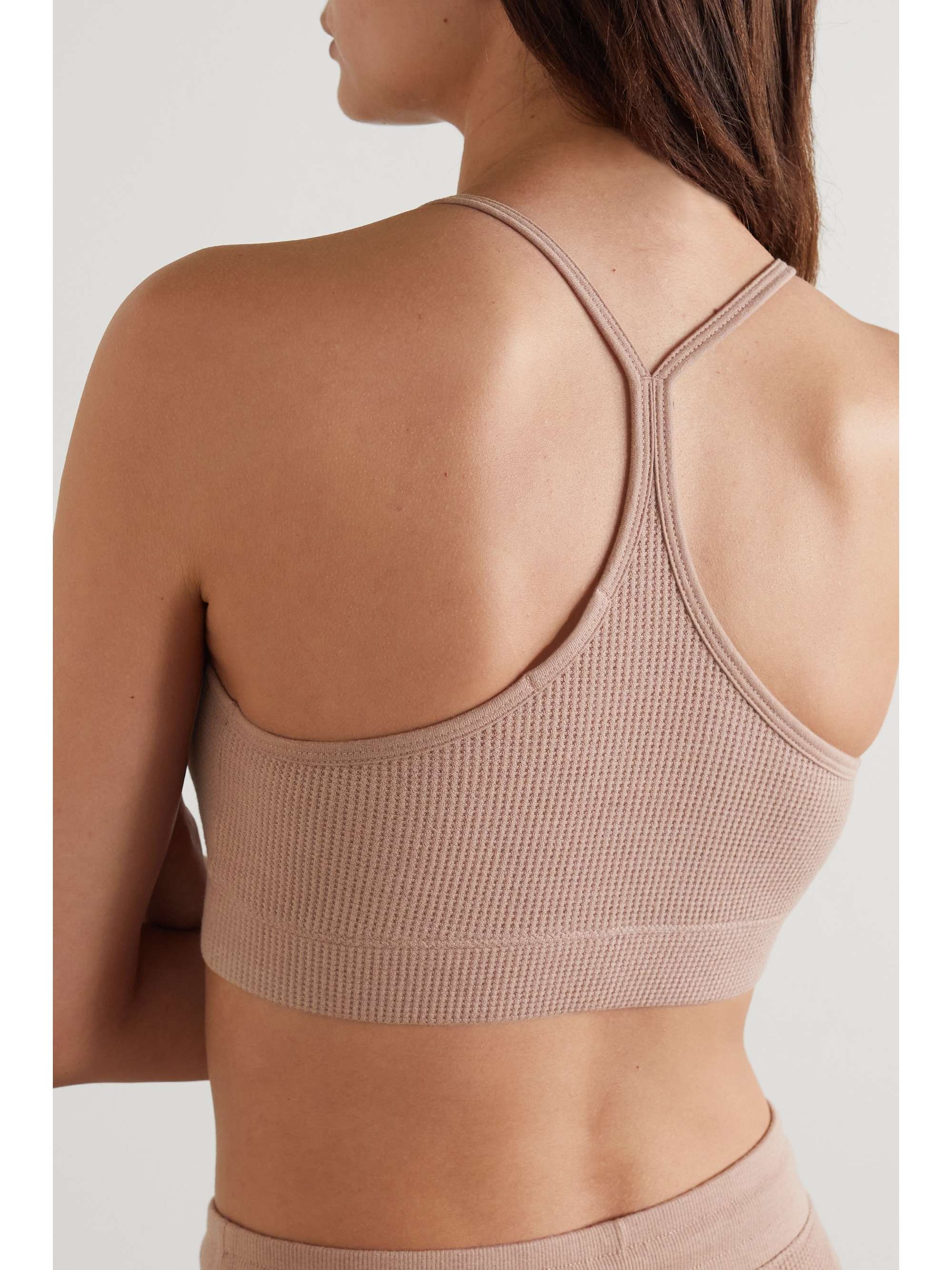 SKIN Lauryn waffle-knit bralette