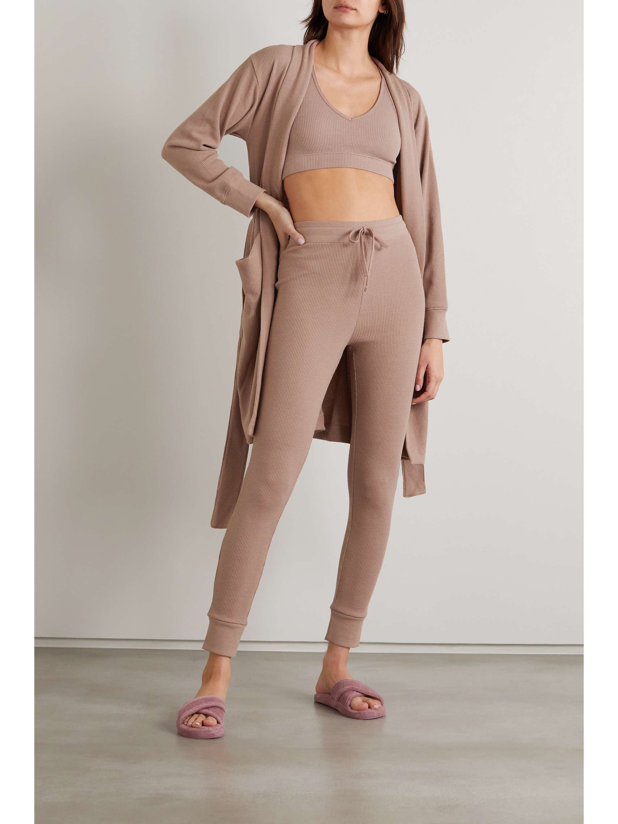 SKIN Lauryn waffle-knit bralette