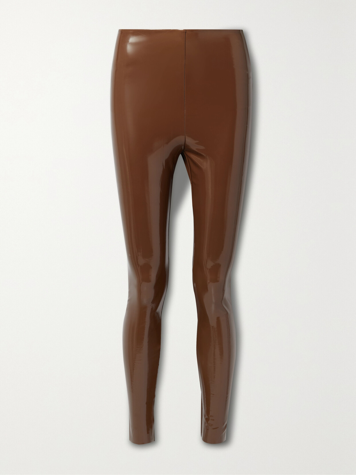 Commando Classic Patent Faux-leather Firming Leggings In Brown
