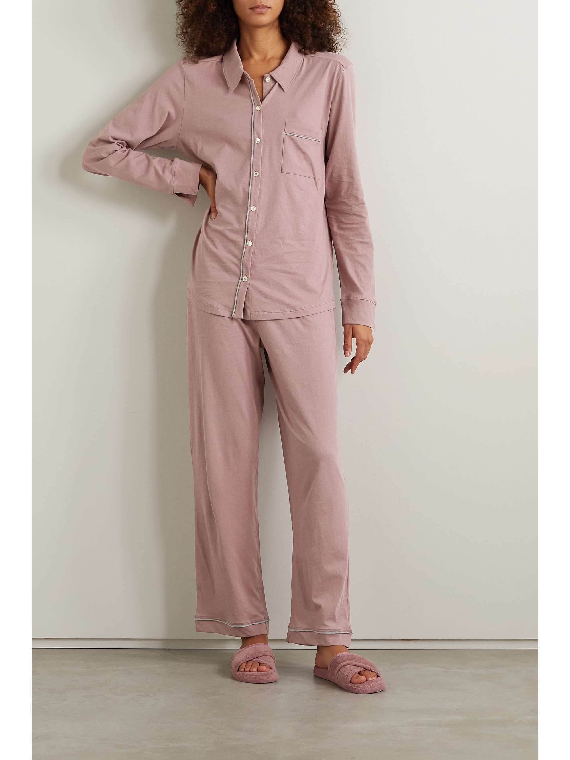 SKIN + NET SUSTAIN Cecilia organic Pima cottonjersey pajama set NET