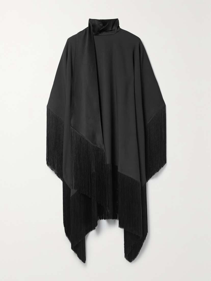 Taller Marmo + Net Sustain Mrs. Ross Fringed Crepe Midi Dress