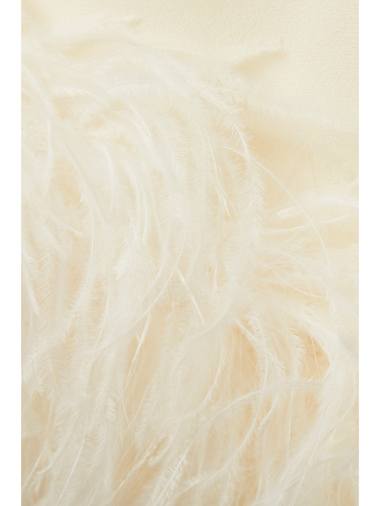 Taller Marmo Gina Feather-trimmed Crepe Mini Dress In Ivory