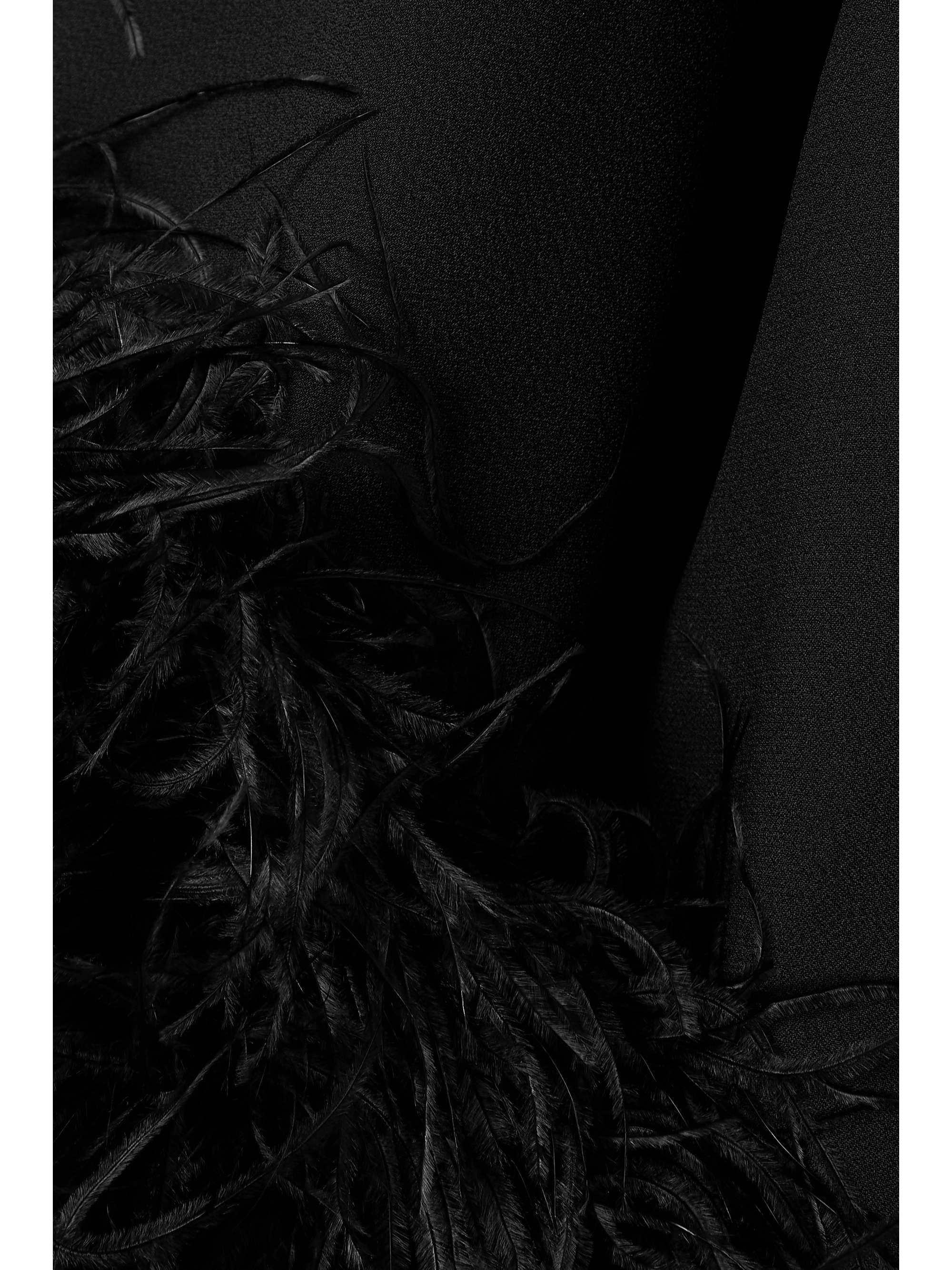 TALLER MARMO Piccolo Ubud Spiritoone one-sleeve feather-trimmed silk-chiffon mini dress