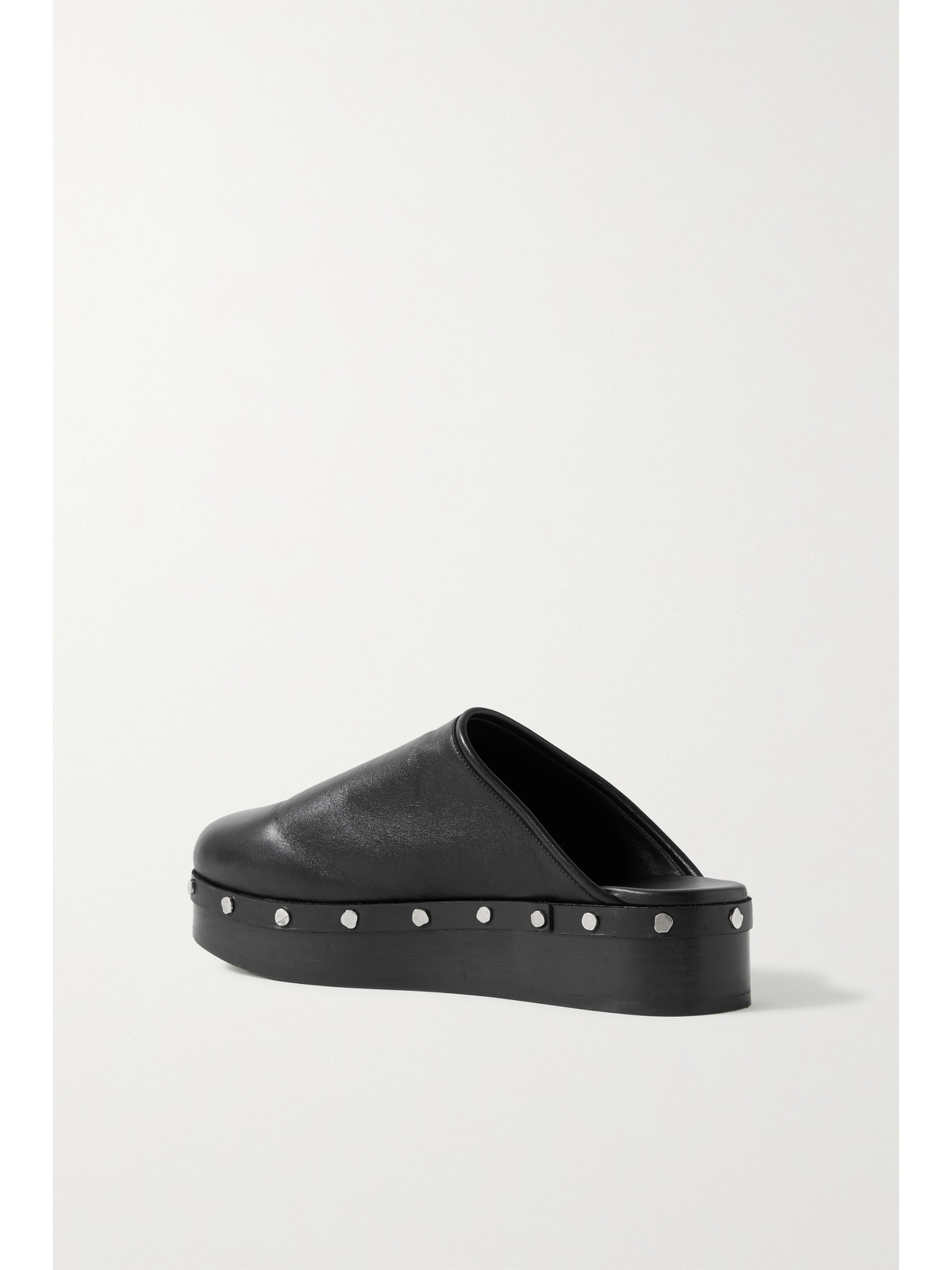 Studded Platform Leather Clogs