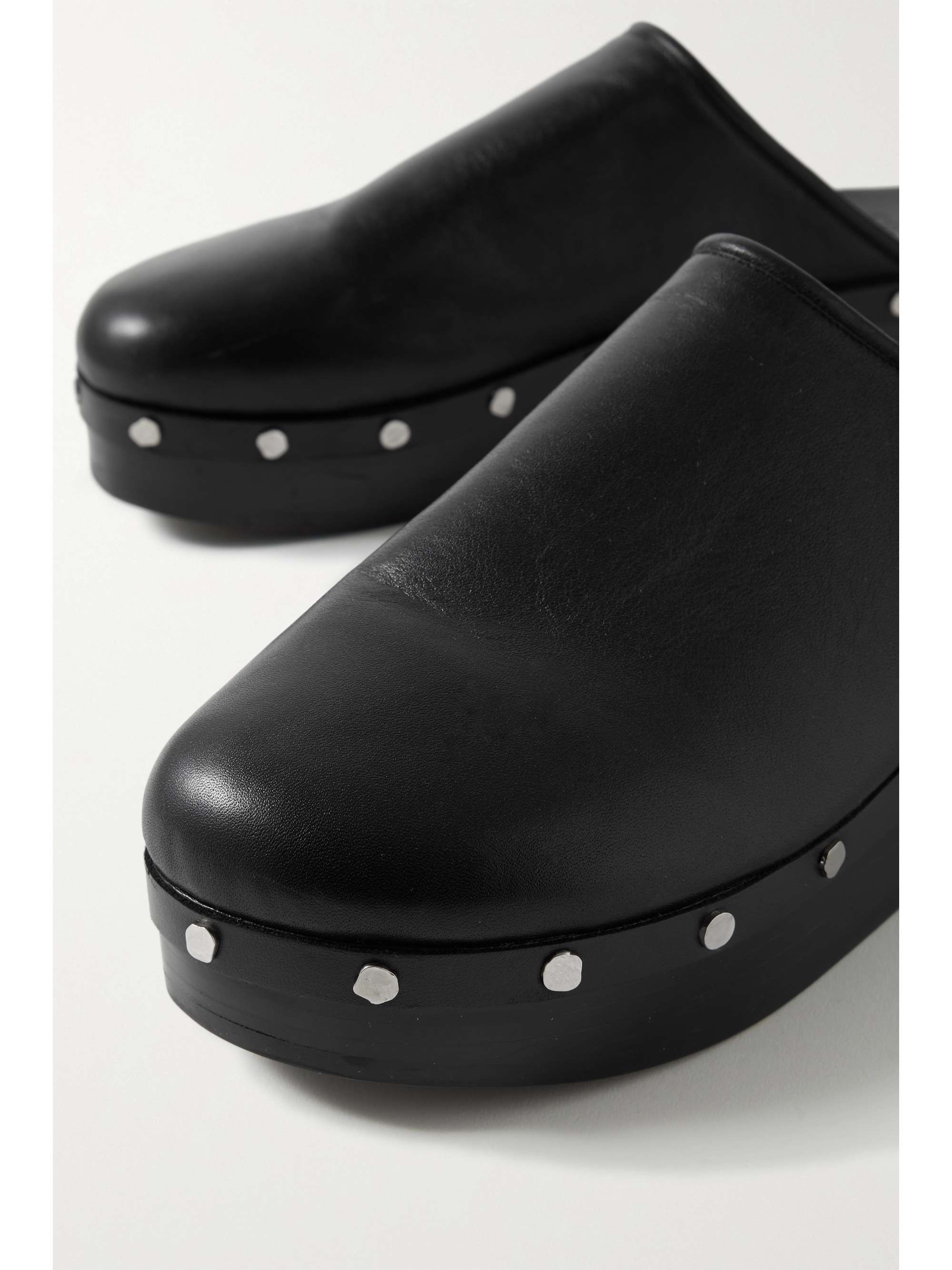 CO Studded platform leather clogs