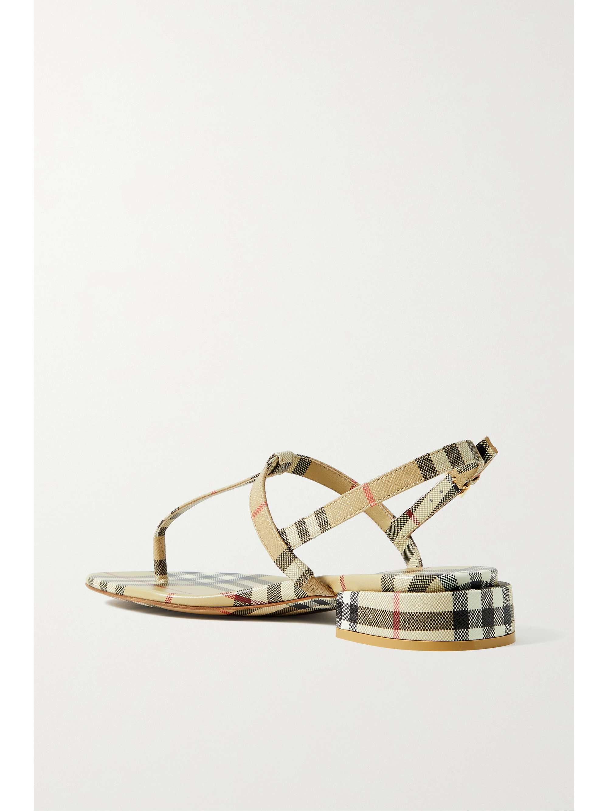 BURBERRY Checked leather slingback sandals