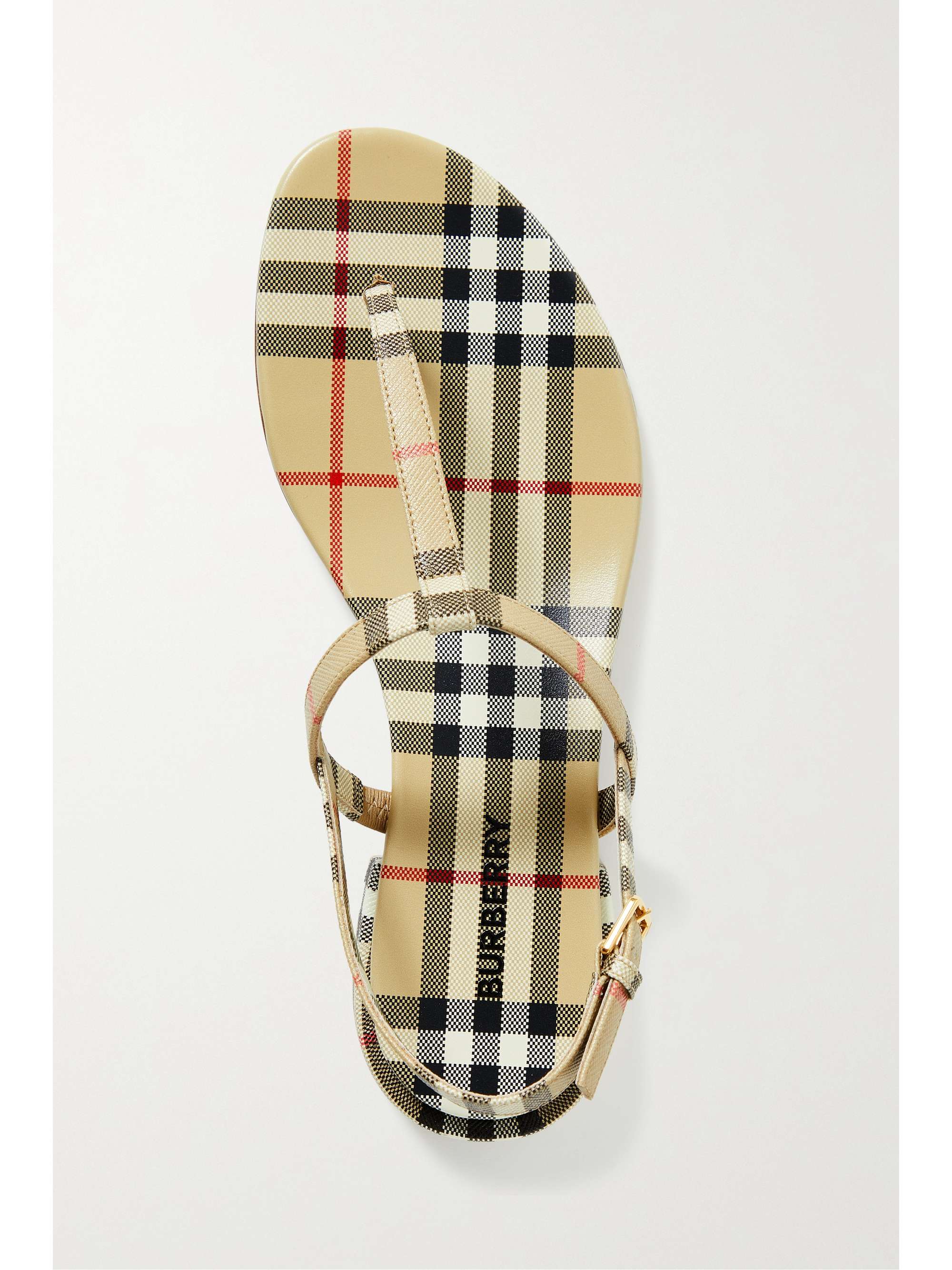 BURBERRY Checked leather slingback sandals