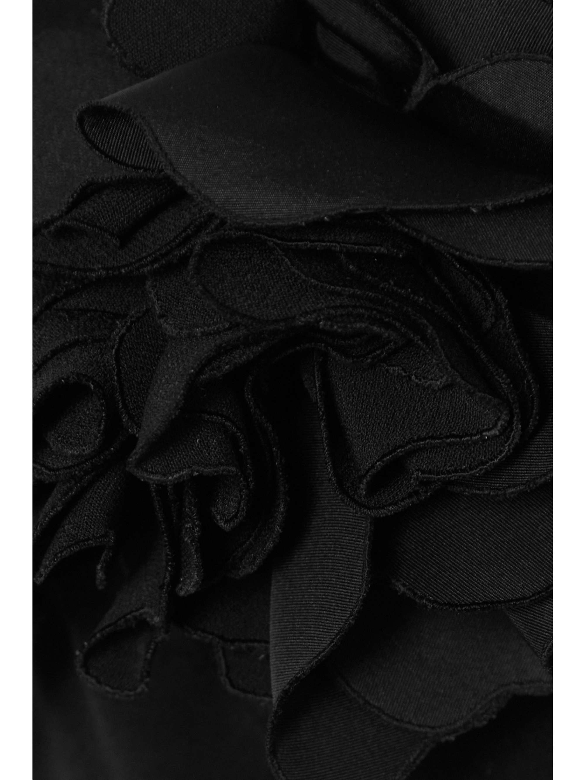 OSCAR DE LA RENTA 露肩塔夫绸边饰卡迪面料中长连衣裙