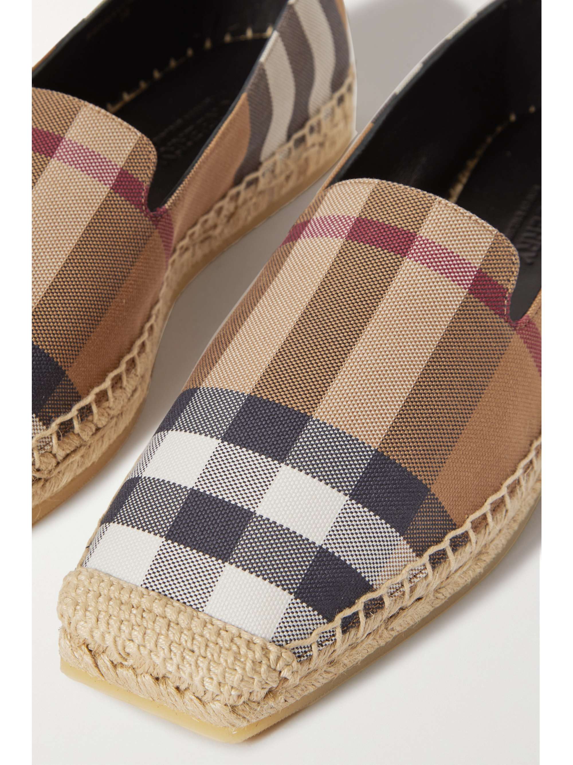 BURBERRY Checked canvas espadrilles