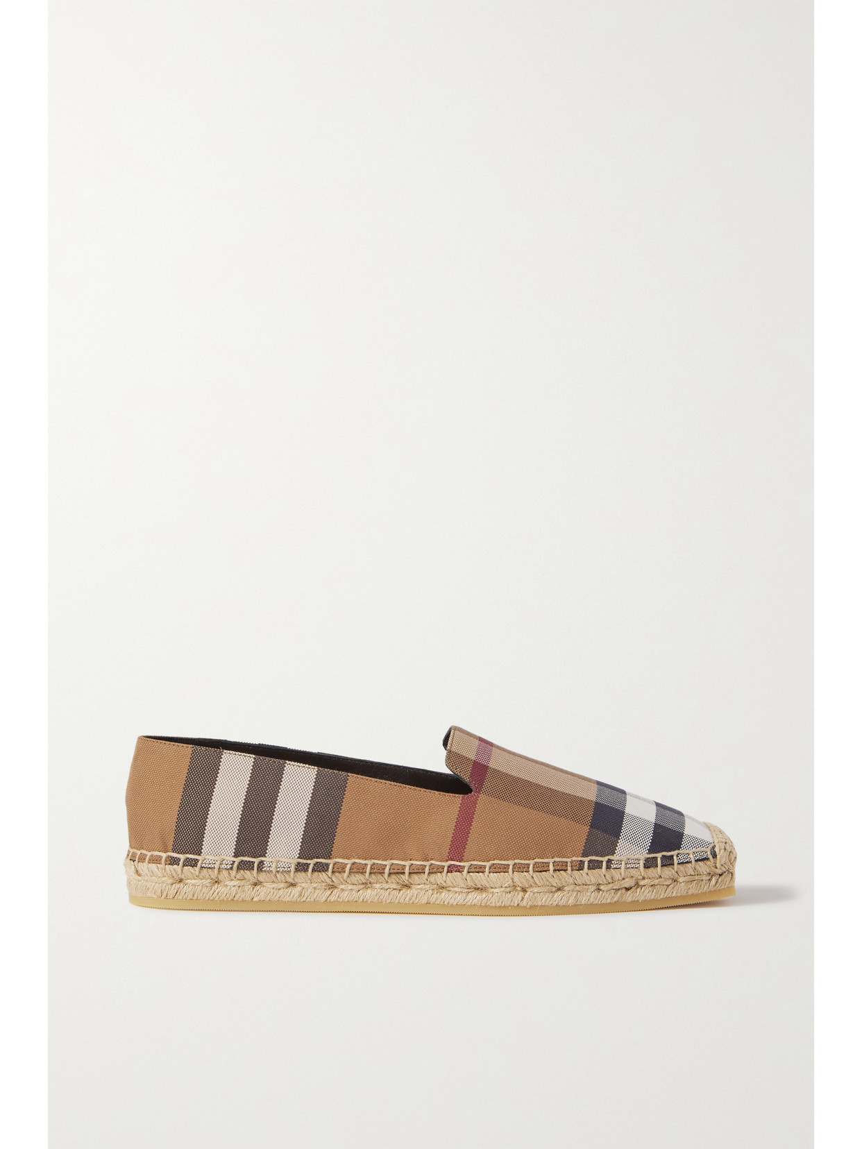 Shop Burberry Checked Canvas Espadrilles In Brown