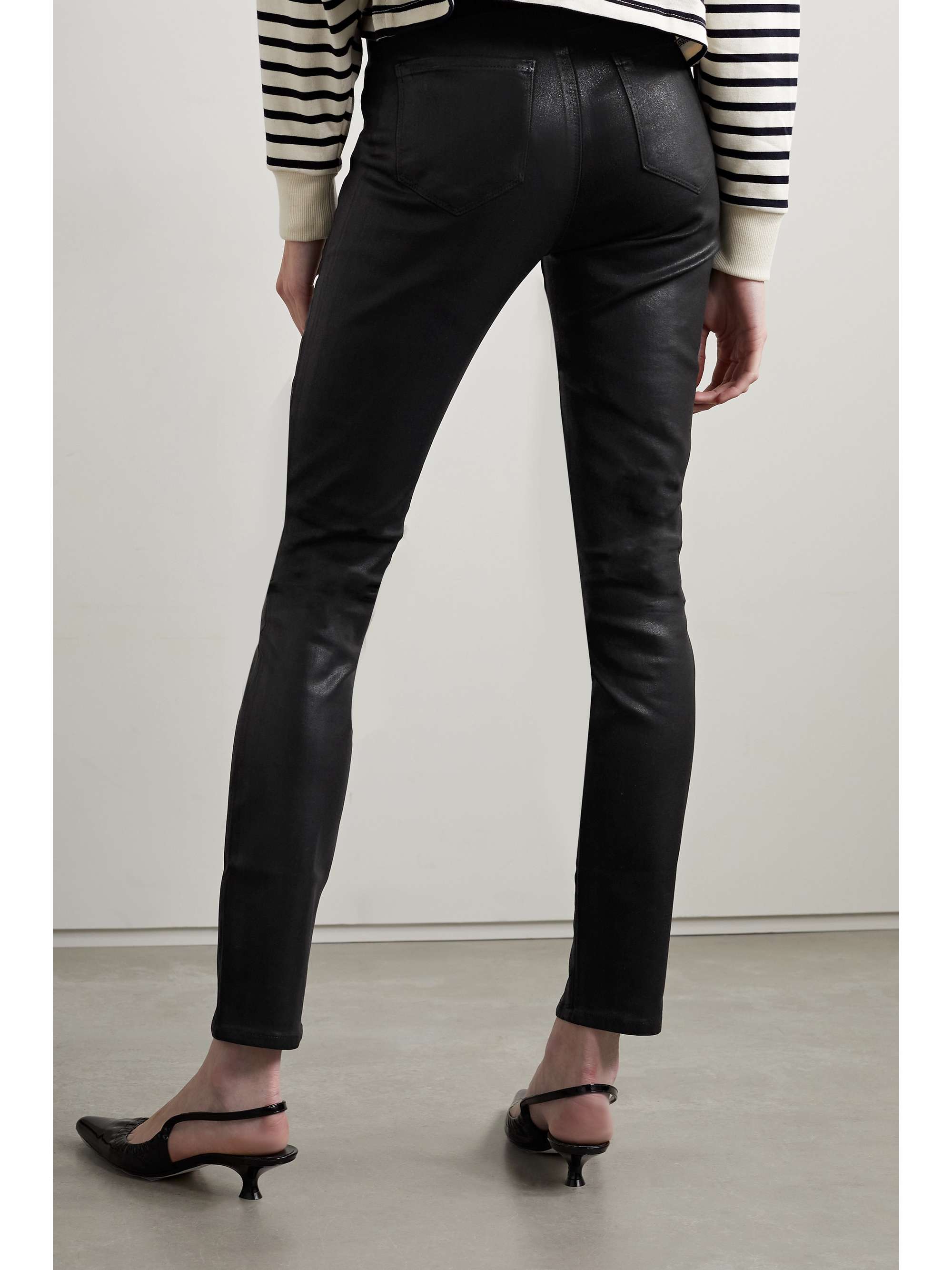 L'AGENCE Jyothi coated high-rise skinny jeans | NET-A-PORTER