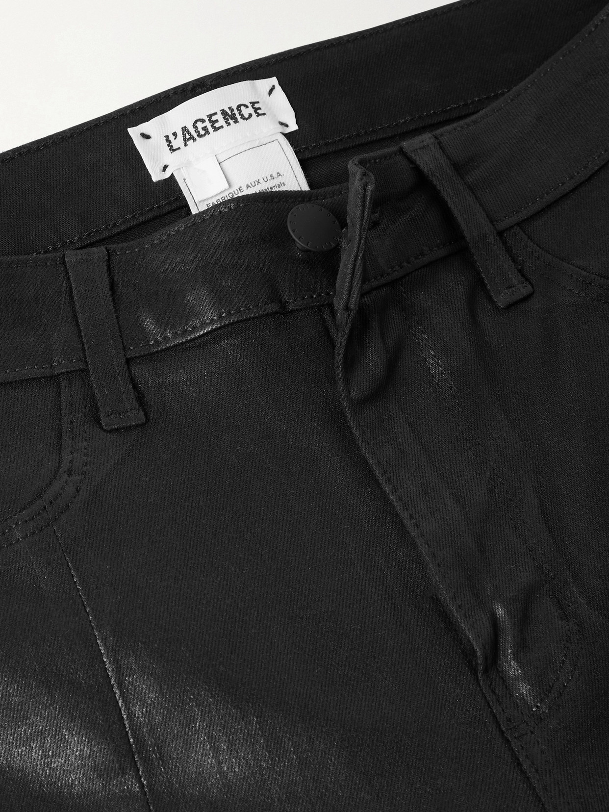 L'agence Jyothi Coated High-rise Skinny Jeans In Black