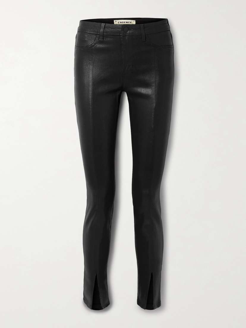 L'Agence Jyothi Coated High-rise Skinny Jeans