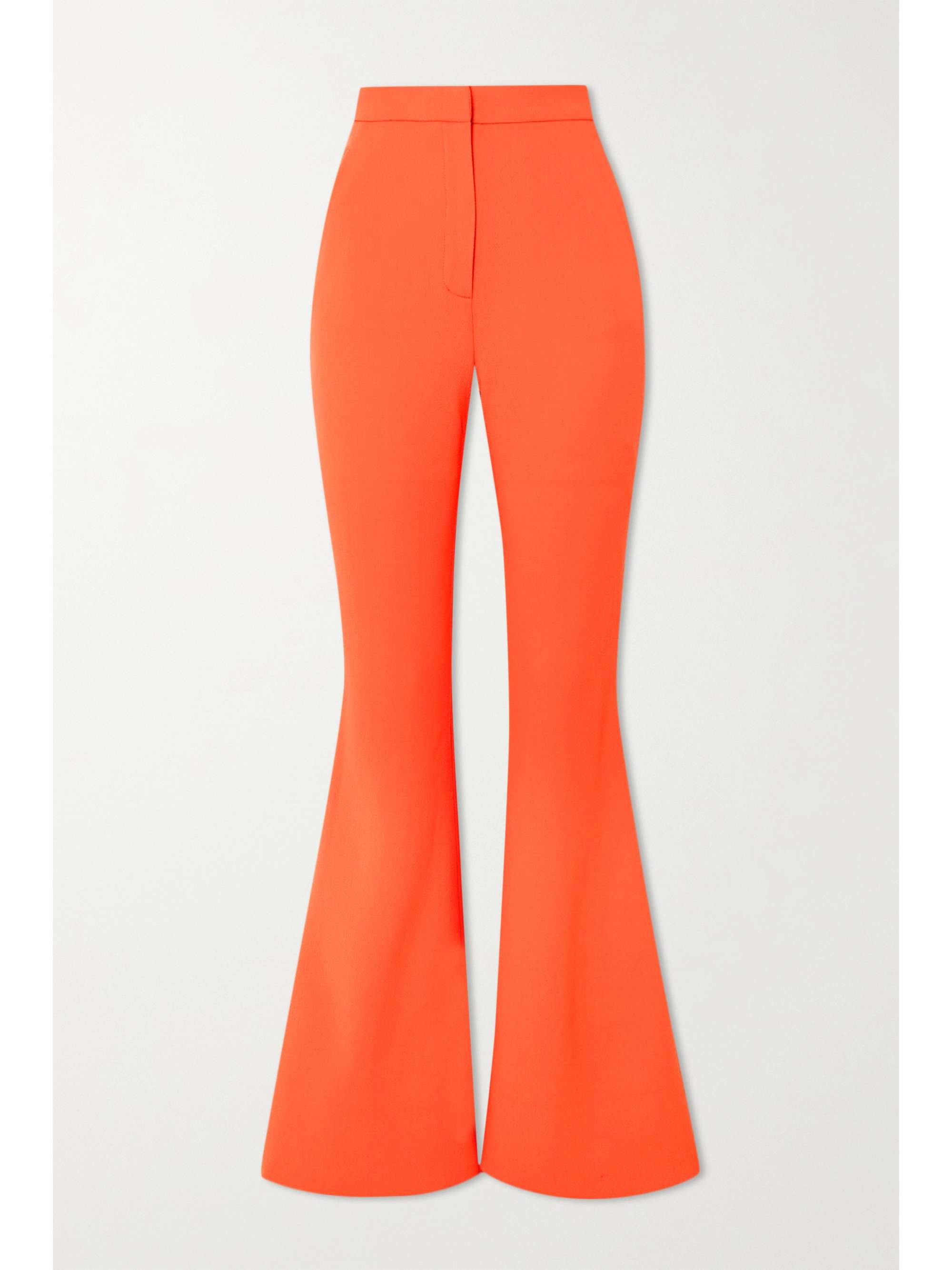 Orange Wool-crepe flared pants | DAVID 
