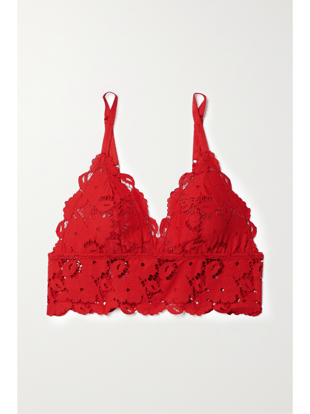 Eberjey Naya Stretch-lace Soft-cup Triangle Bra - Red