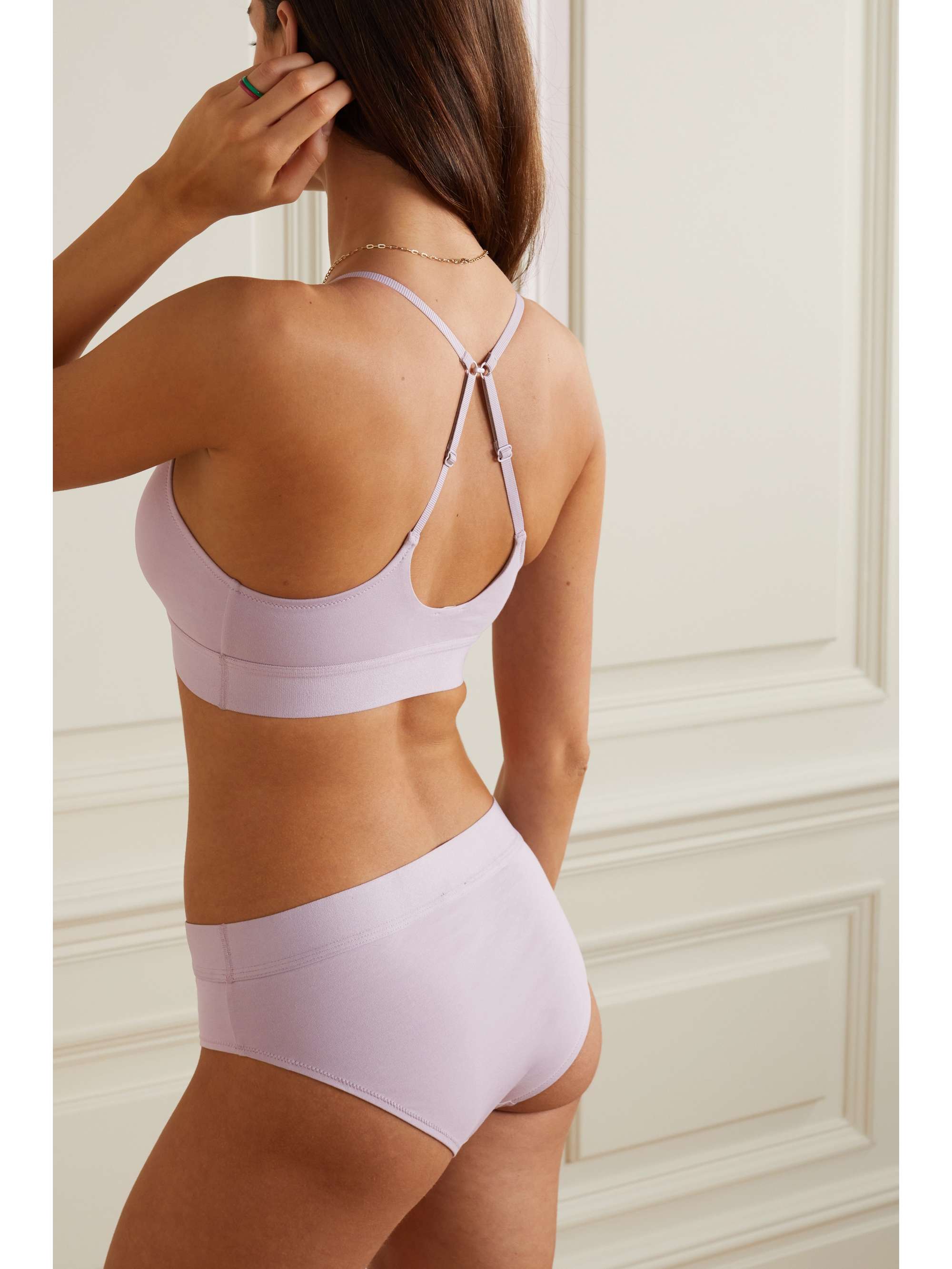 SKIN + NET SUSTAIN Hadlee stretch organic Pima cotton-jersey soft-cup triangle bra