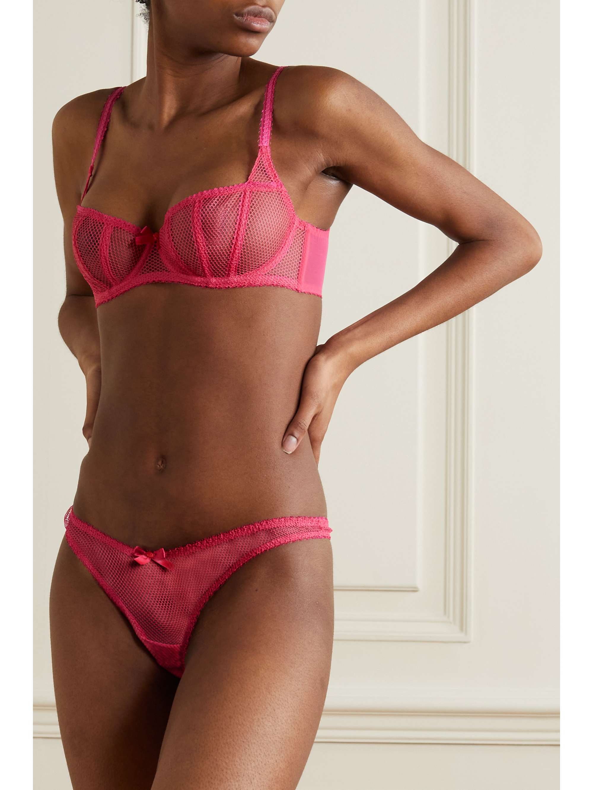 AGENT PROVOCATEUR Raiven fishnet underwired balconette bra