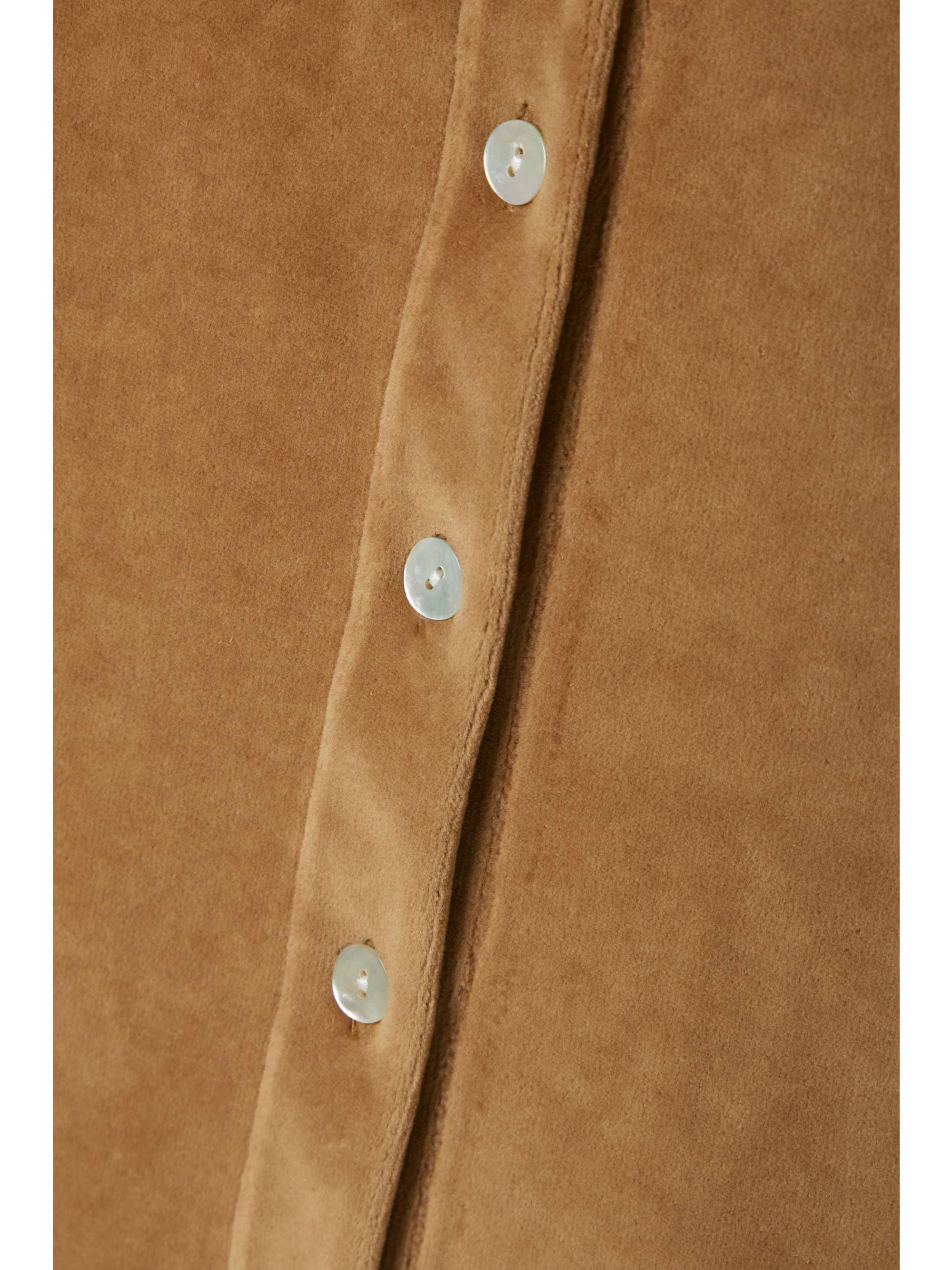 SKIN Adaline cotton-blend velvet cardigan