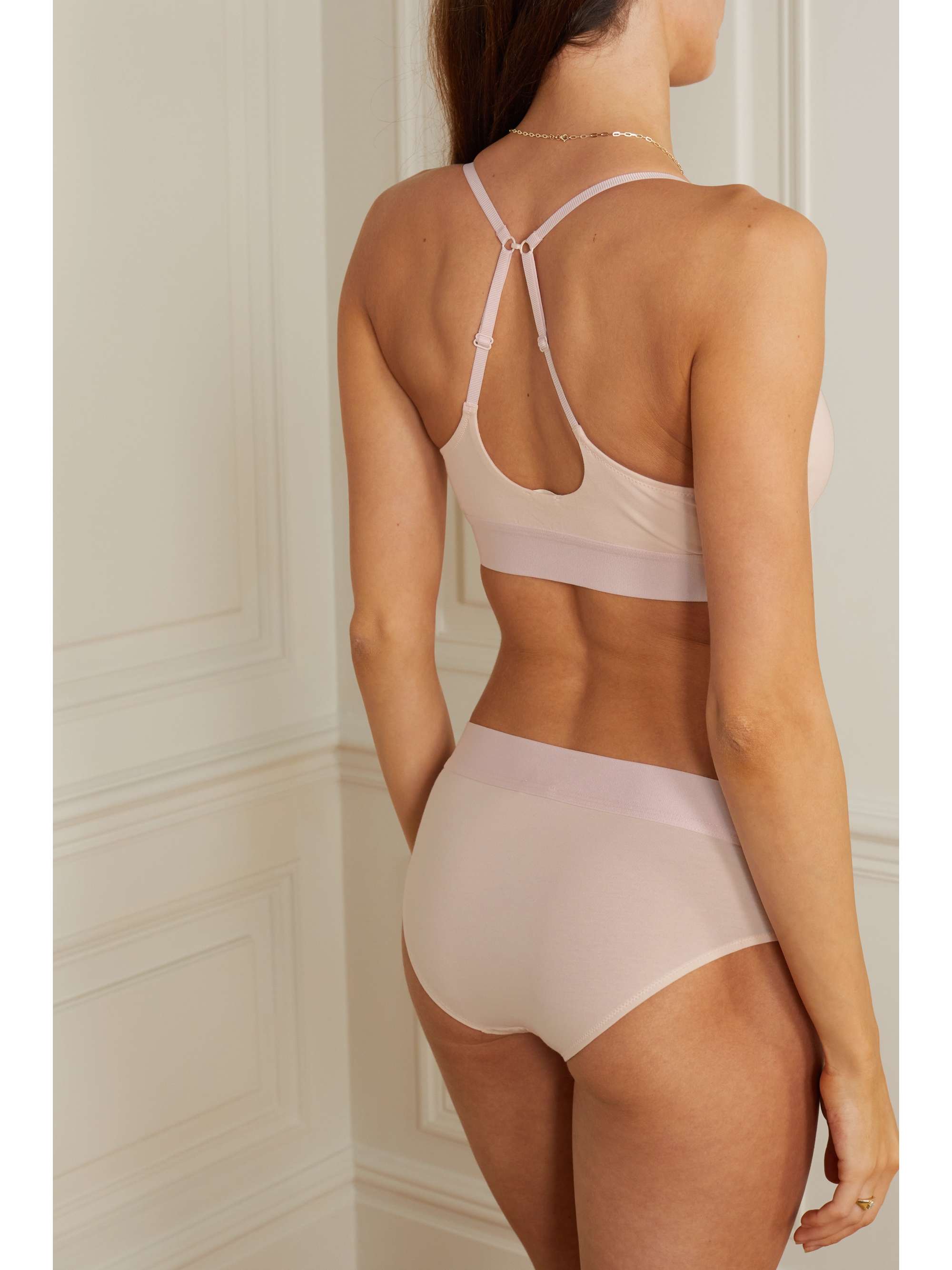 SKIN + NET SUSTAIN Hadlee stretch organic Pima cotton-jersey soft-cup triangle bra