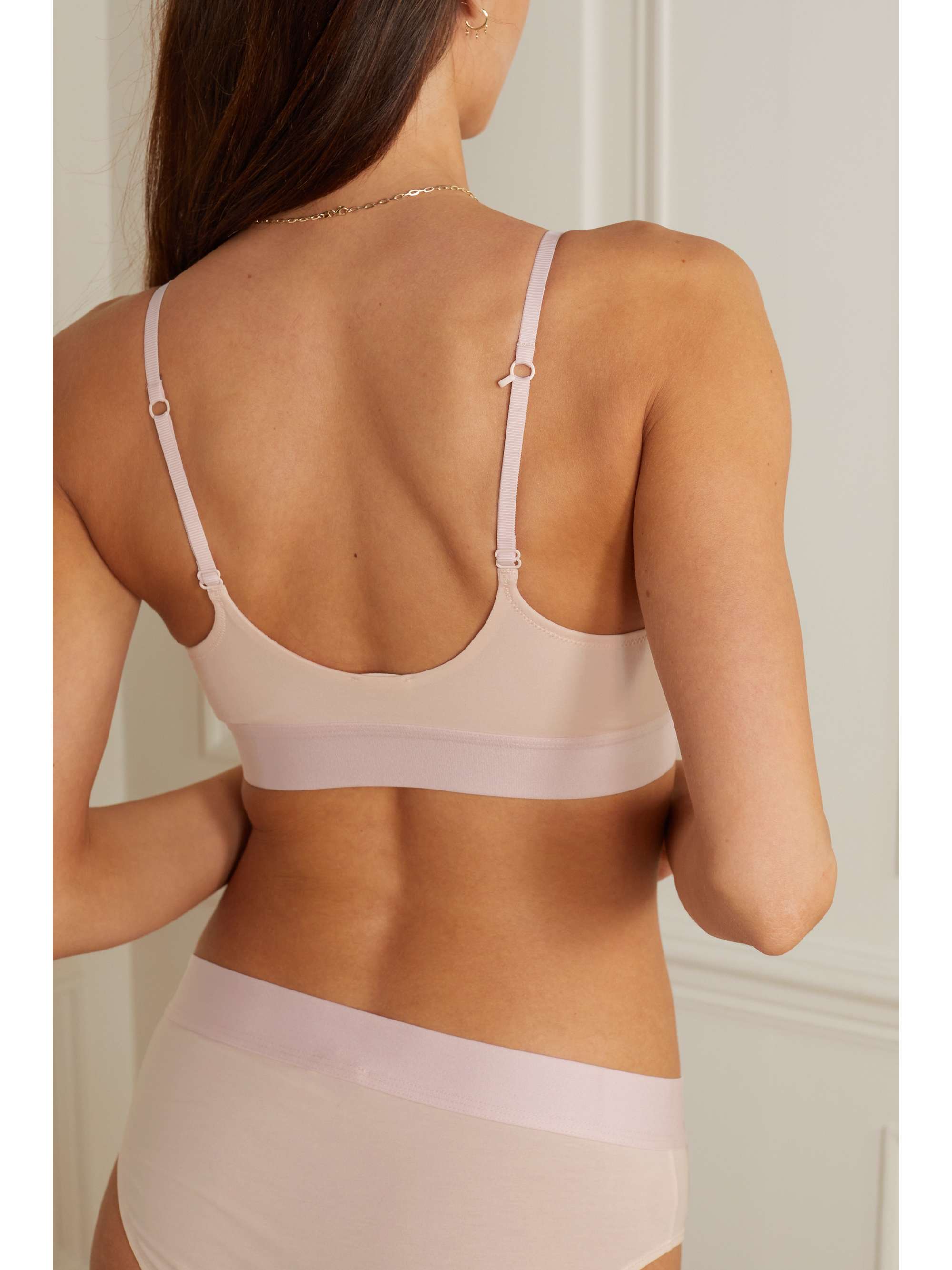 SKIN + NET SUSTAIN Hadlee stretch organic Pima cotton-jersey soft-cup triangle bra