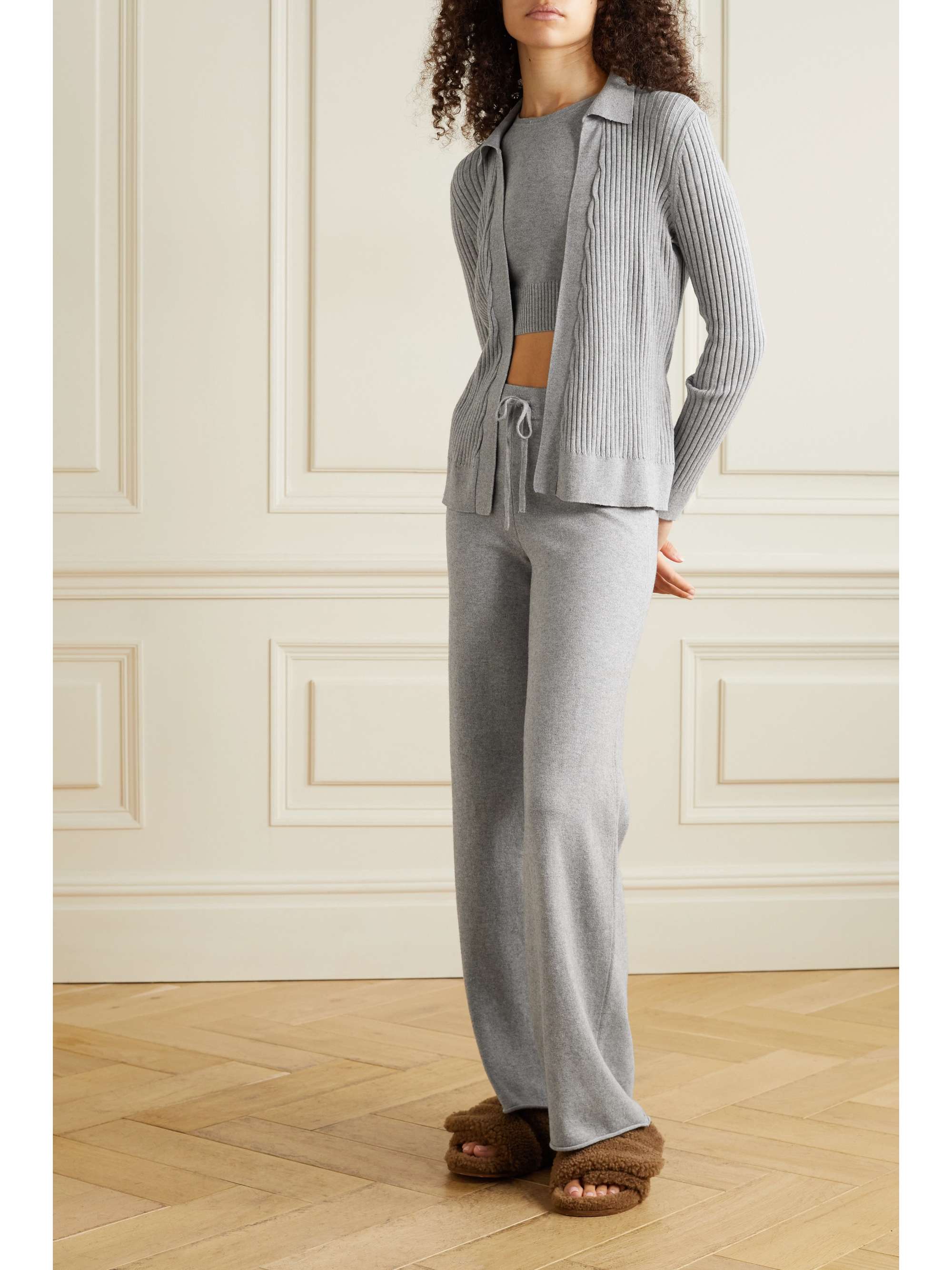 SKIN Melodie cropped cotton and cashmere-blend tank