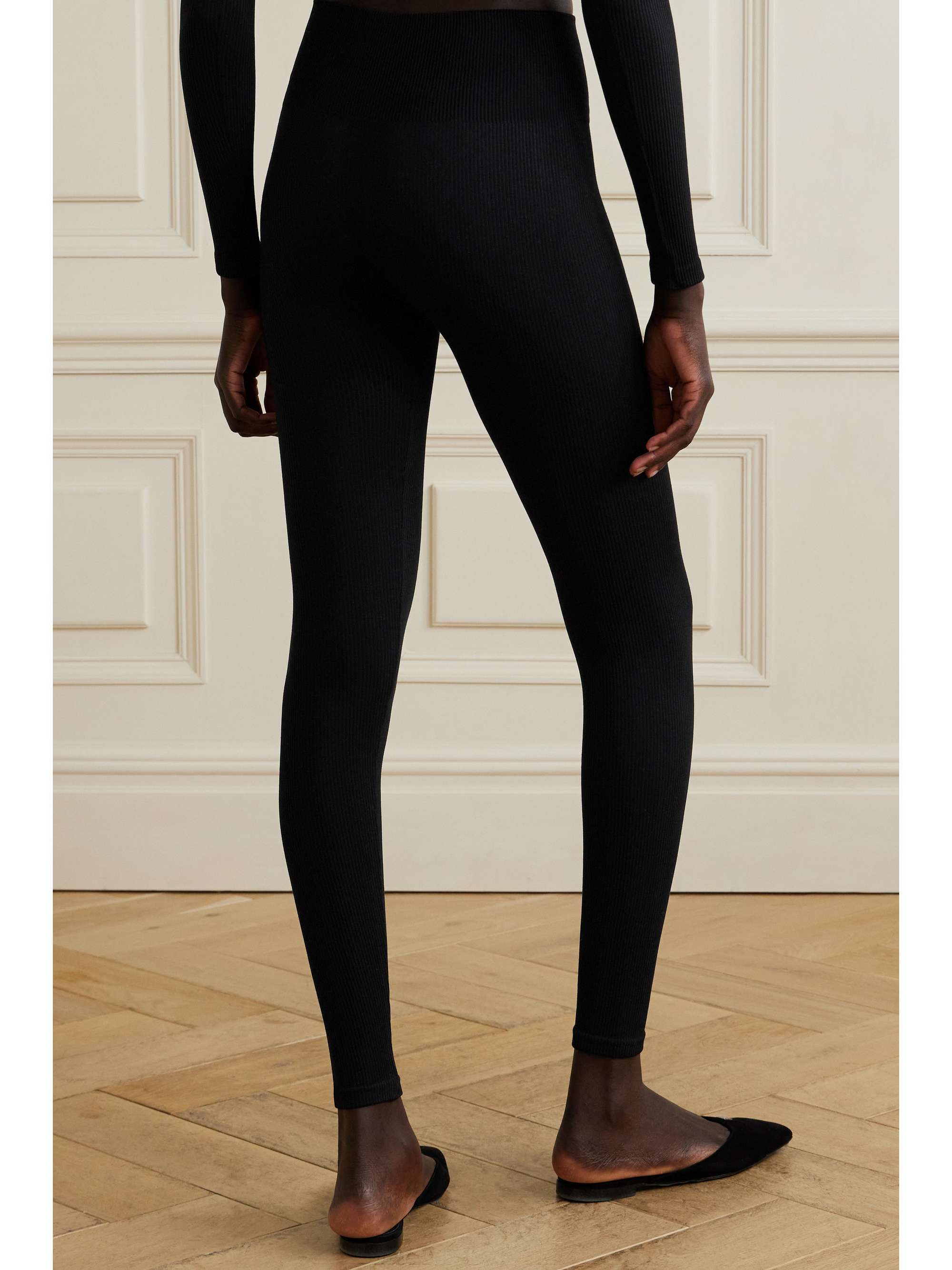 Black Studio ribbed TENCEL-blend jersey 