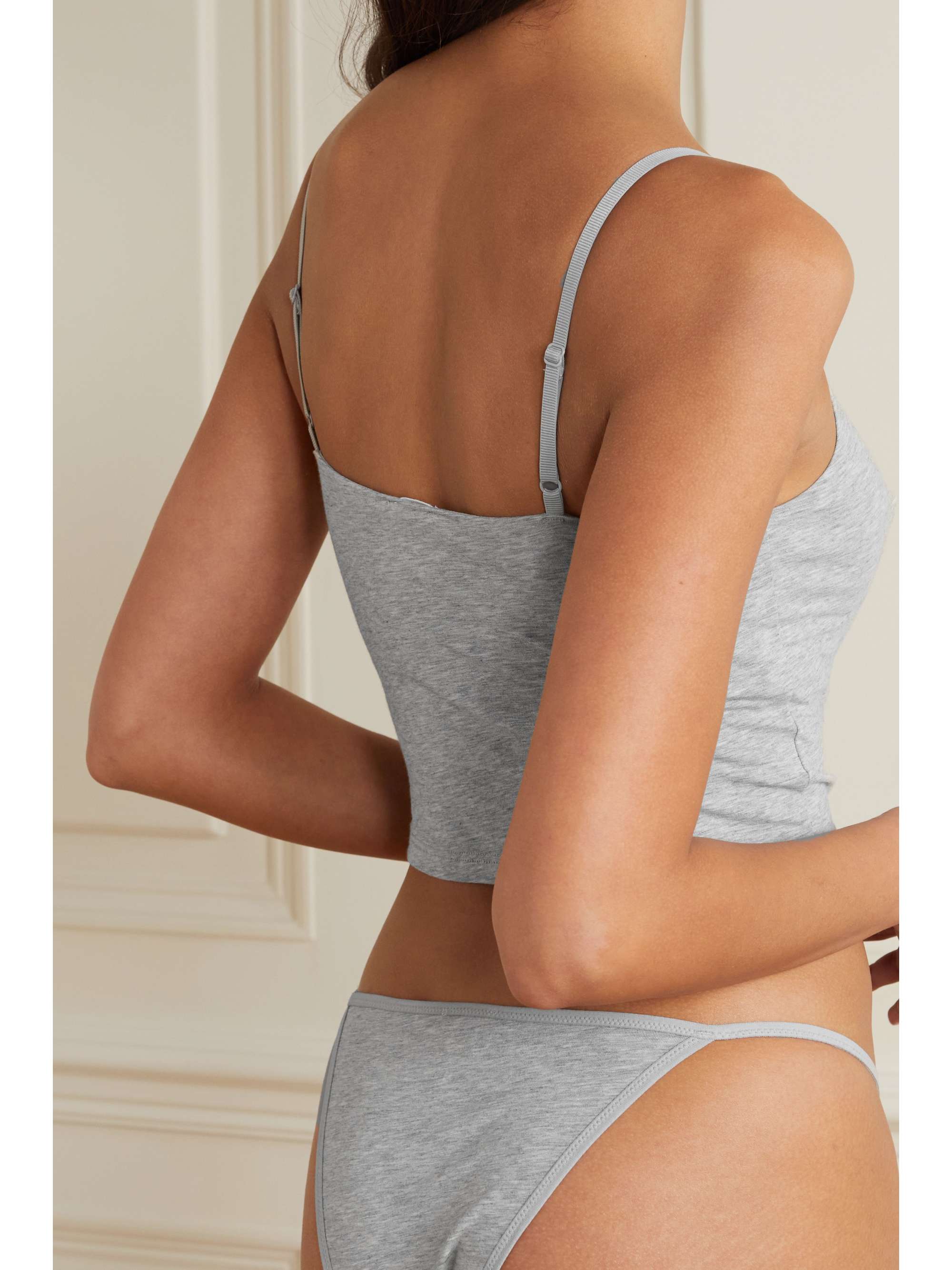 SKIN + NET SUSTAIN Gia set of three stretch organic Pima cotton-jersey camisoles