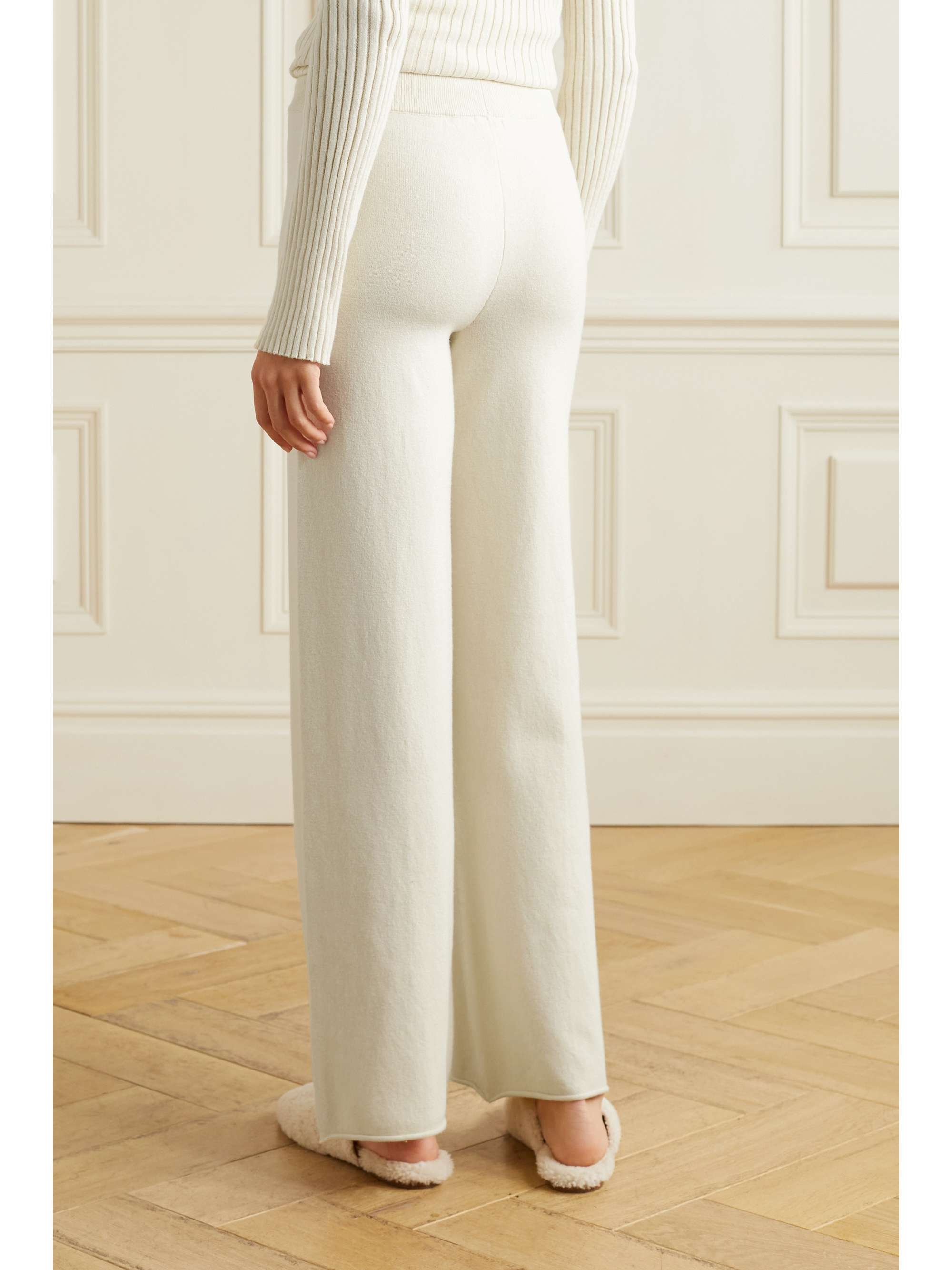 SKIN Mindi cotton and cashmere-blend track pants