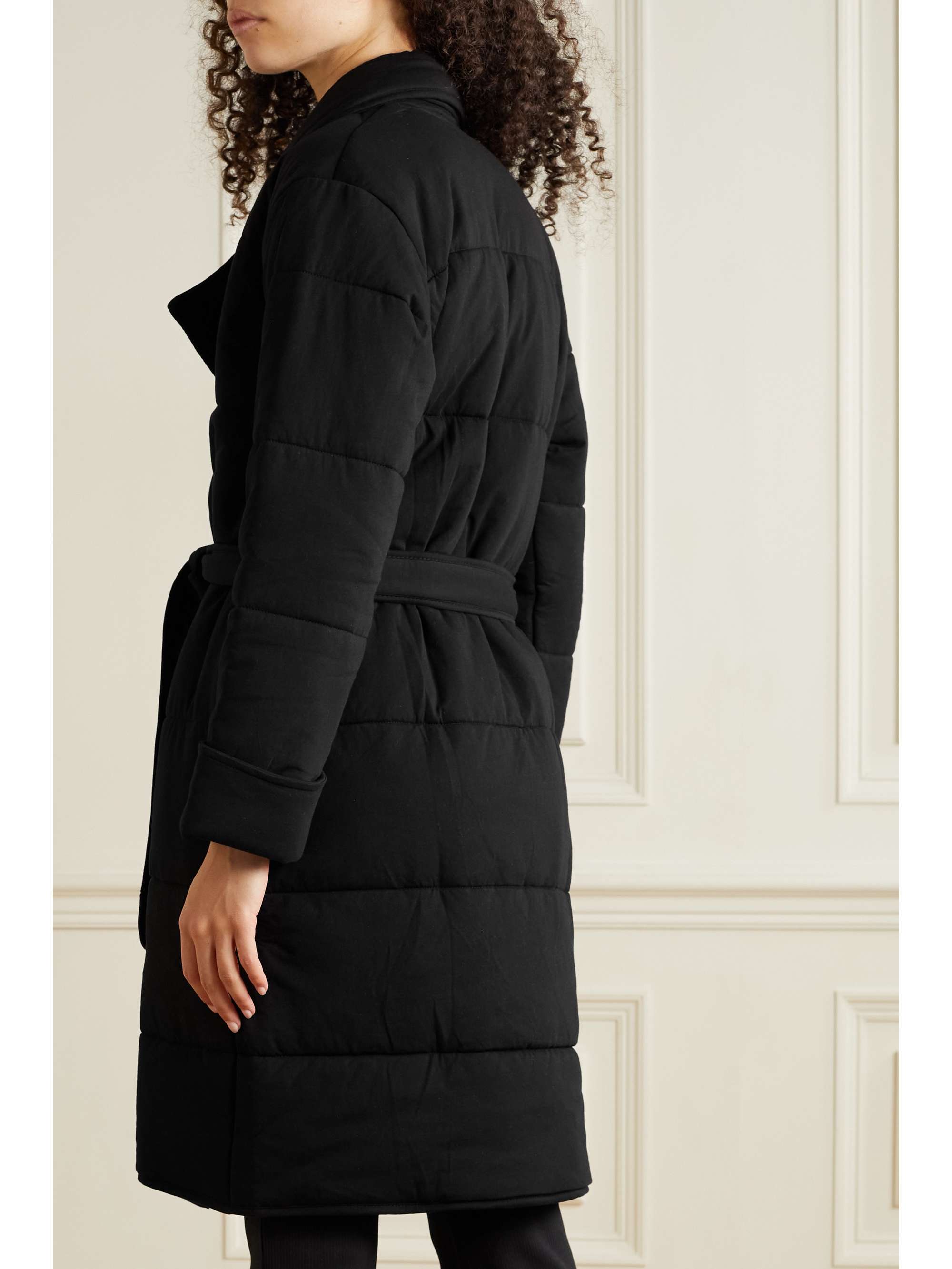 SKIN Sonya quilted padded cotton-jersey robe