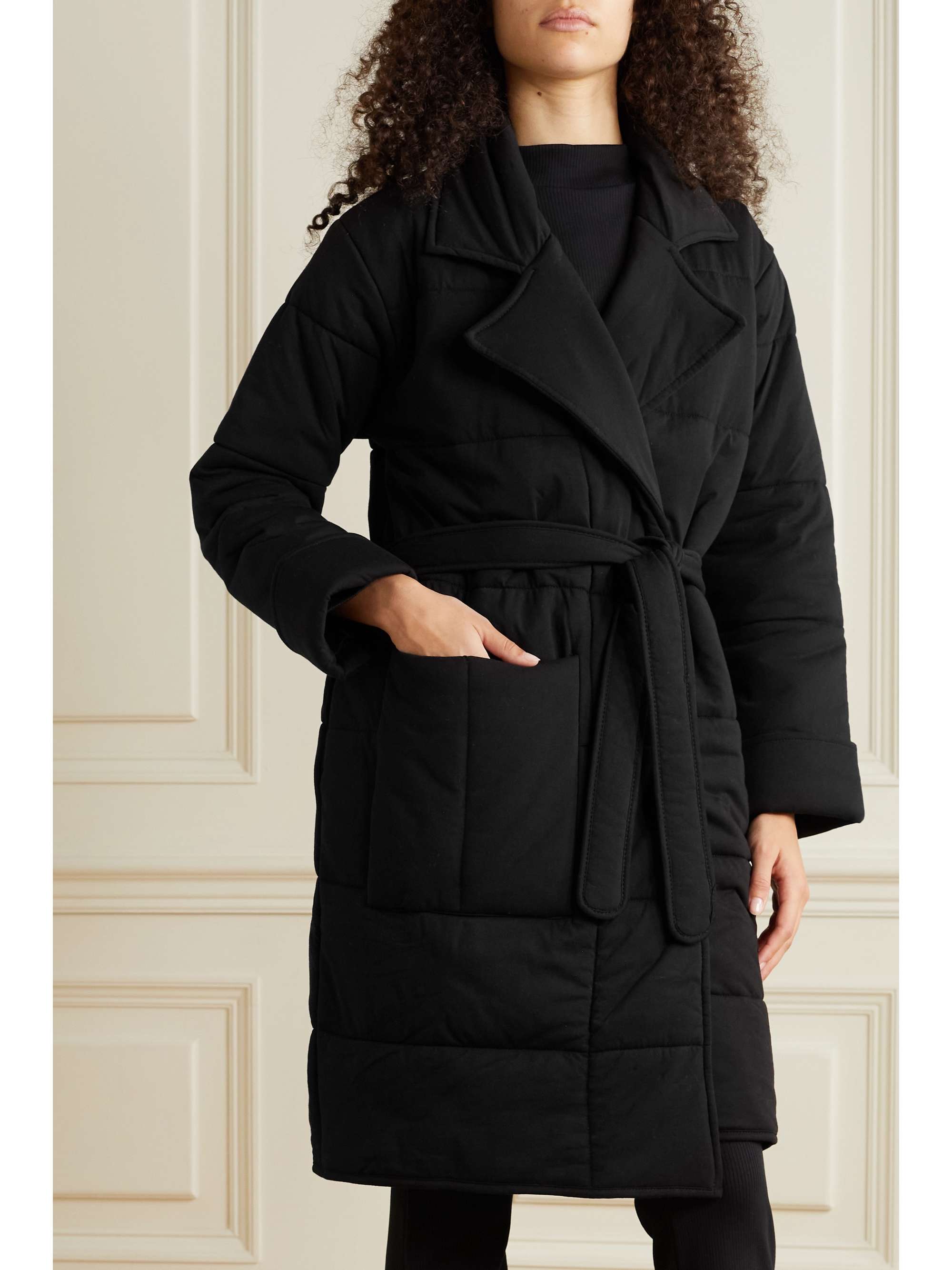SKIN Sonya quilted padded cotton-jersey robe