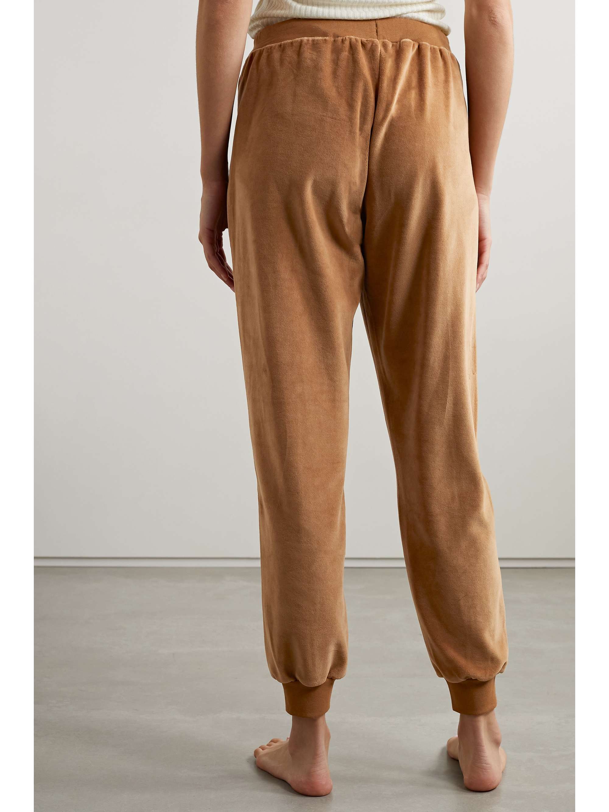 SKIN Audriana cotton-blend velour track pants